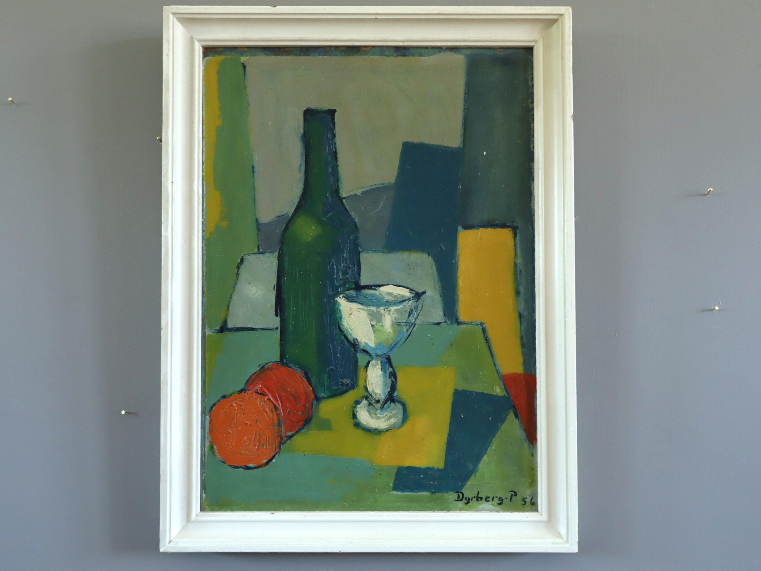 1956 Pittura a olio espressiva svedese della metà del secolo scorso - Natura morta con calice - Painting di Unknown