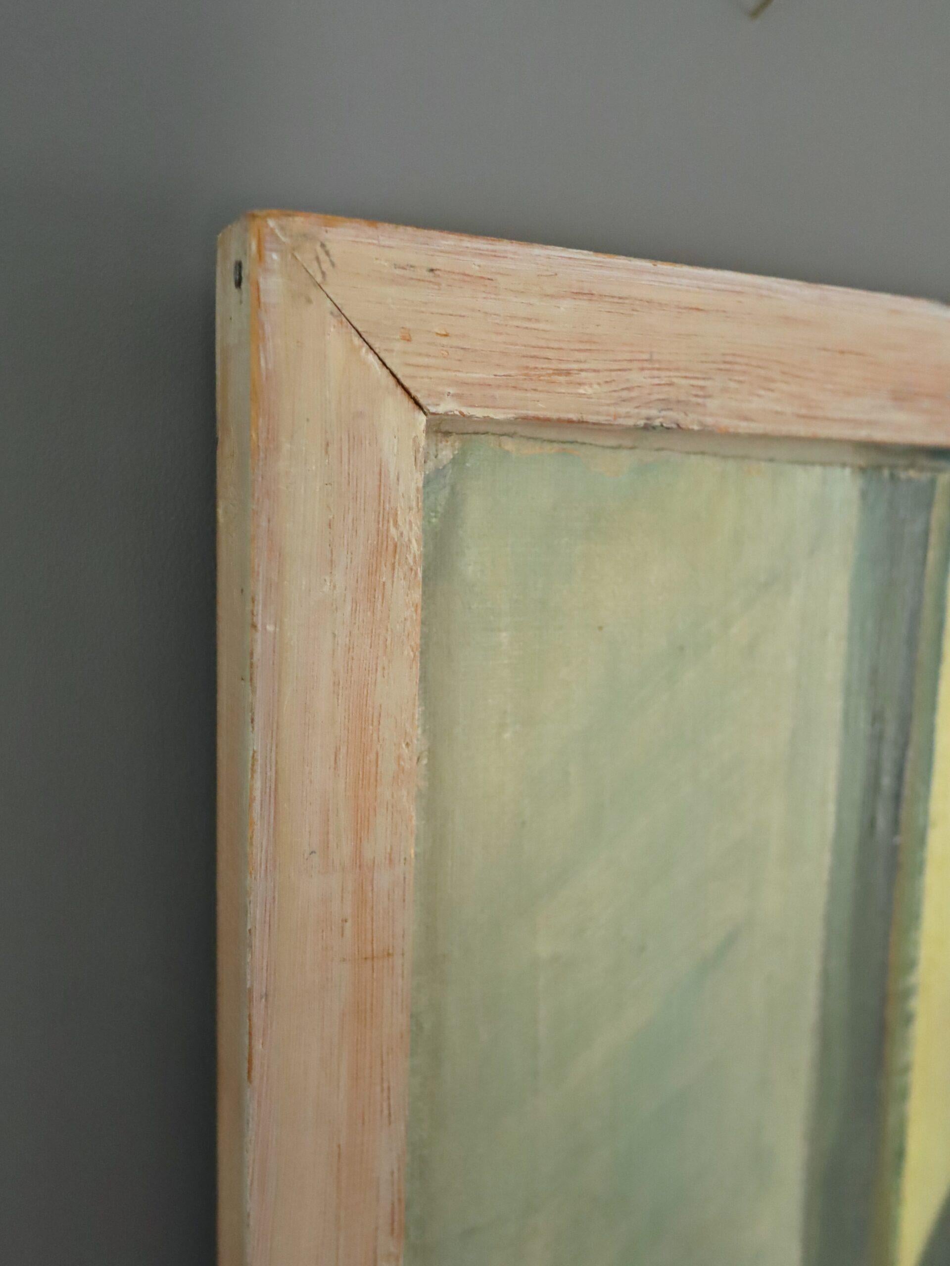 1957 Pintura al óleo sueca de bodegón expresivo de mediados del siglo XX - Jarra y limón en venta 2