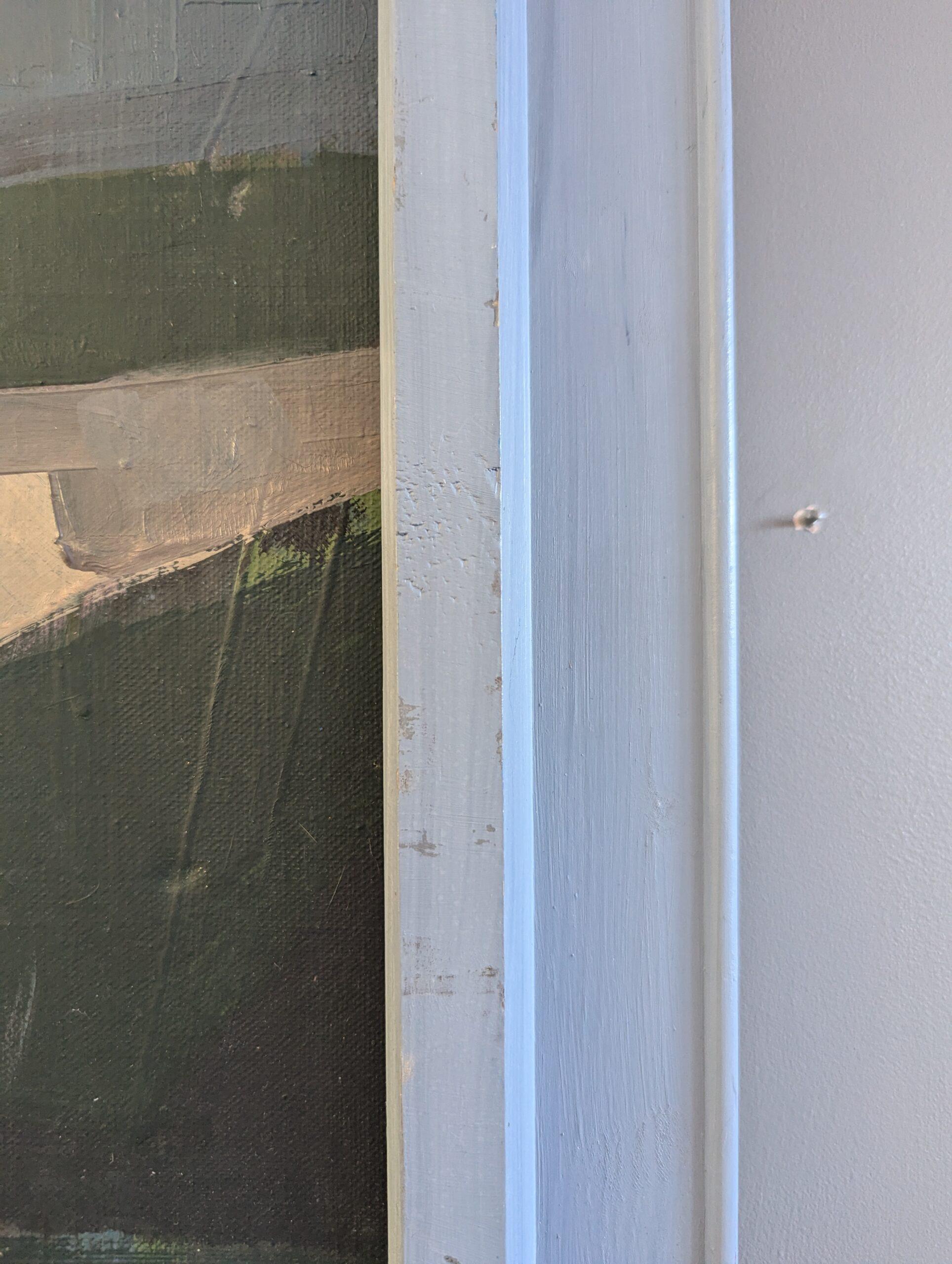 1958 Pittura ad olio di paesaggio astratto della metà del secolo scorso - Sentiero geometrico in vendita 9