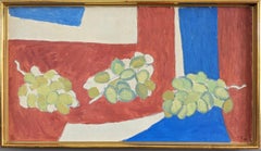 Vintage 1958 Mid-Century Modern Still Life Oil Painting by Ture Fabiansson -Green Grapes