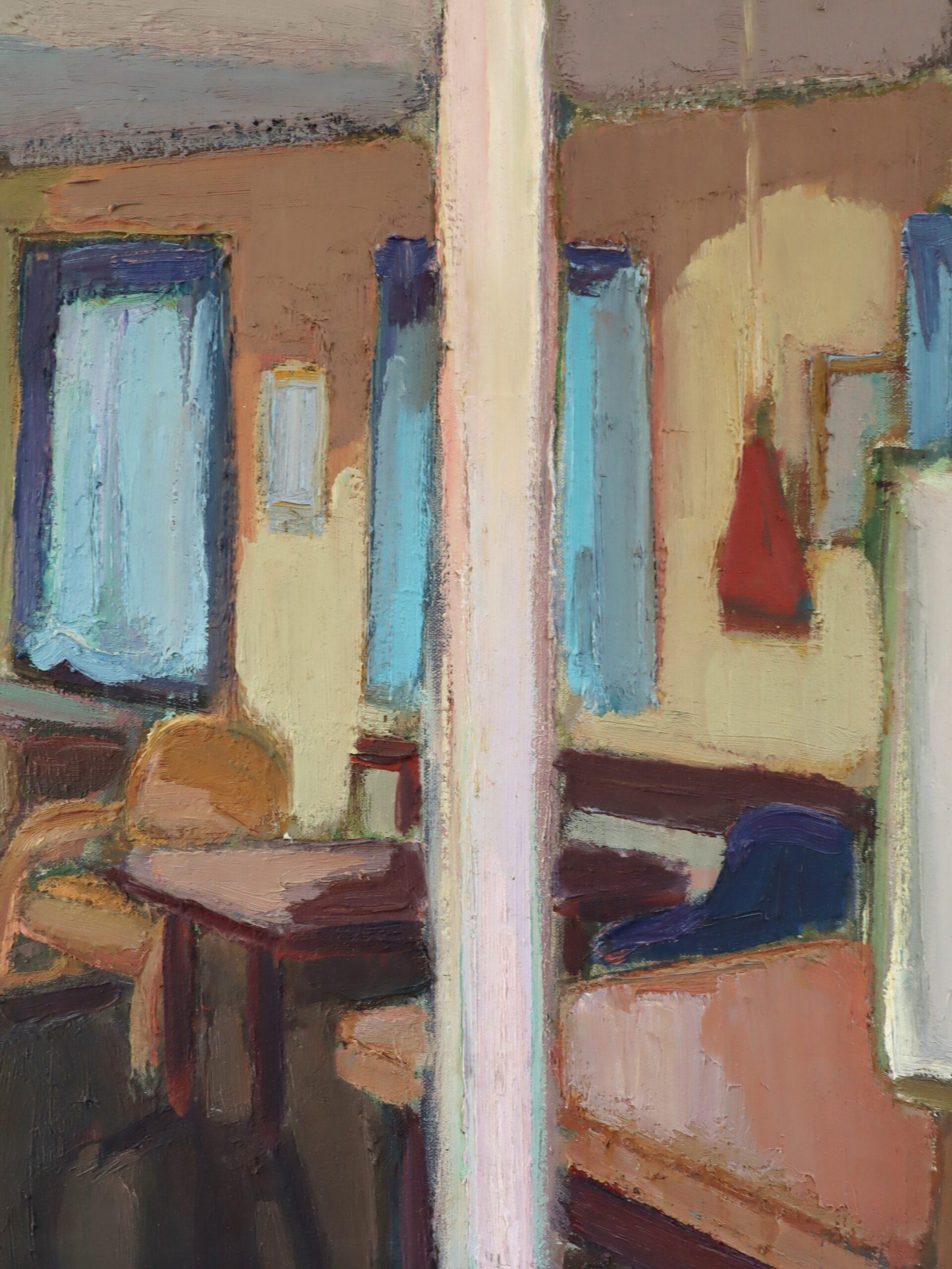 1958 Mid Century Modern Swedish Interior Scene Ölgemälde - Afternoon Light im Angebot 6