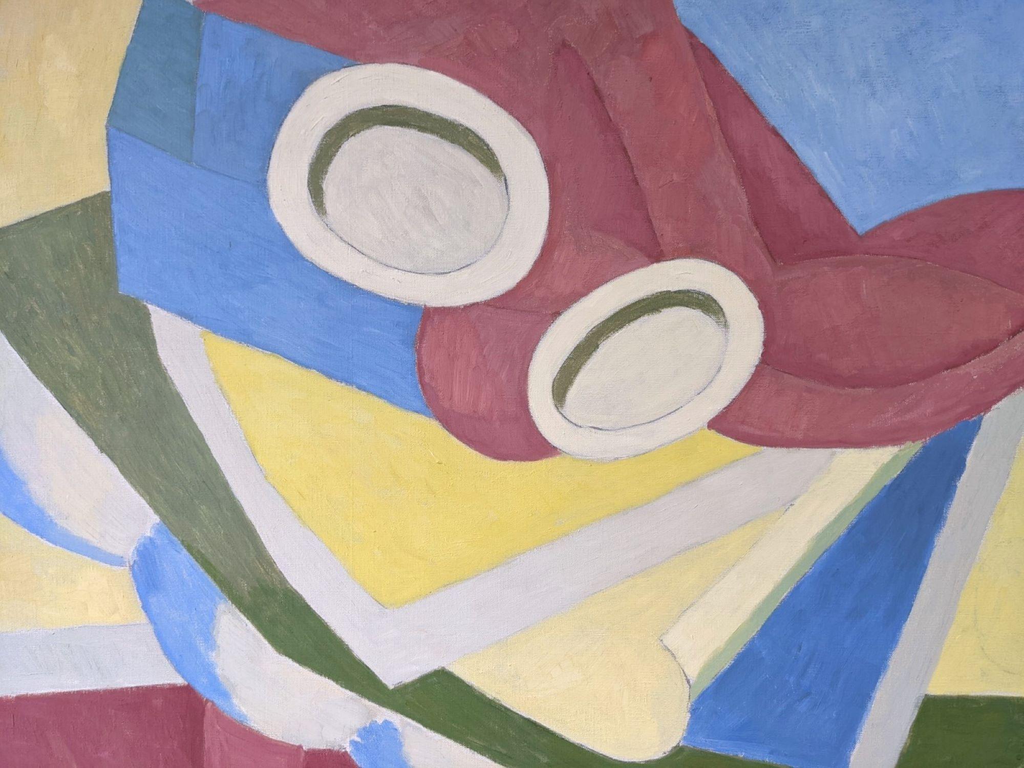 1958 Quadro ad olio svedese incorniciato Natura morta astratta di Ture Fabiansson - Piatti 6