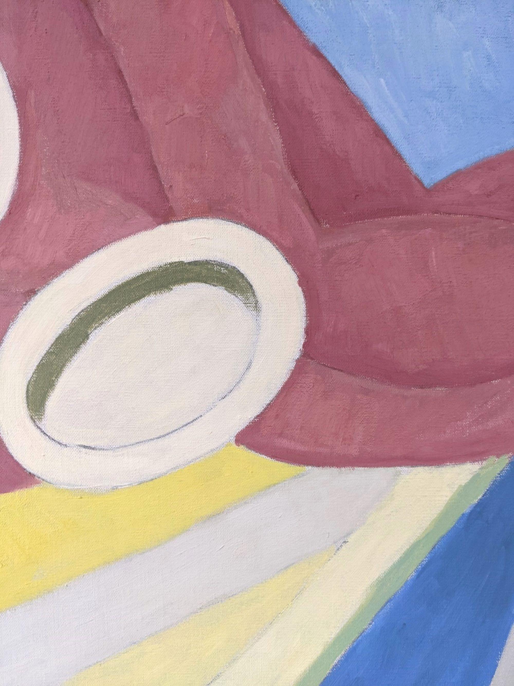 1958 Quadro ad olio svedese incorniciato Natura morta astratta di Ture Fabiansson - Piatti 7