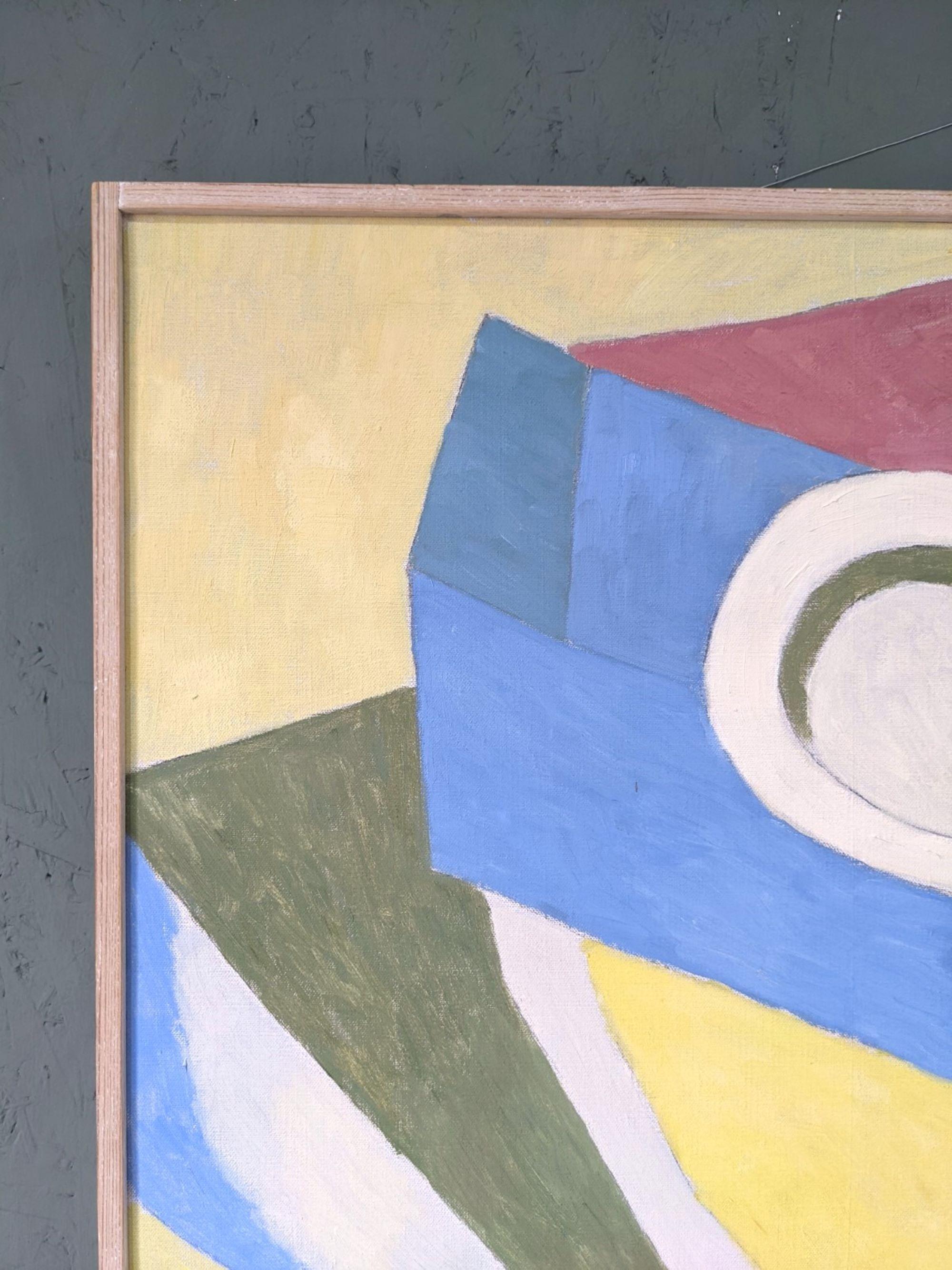 1958 Quadro ad olio svedese incorniciato Natura morta astratta di Ture Fabiansson - Piatti 1