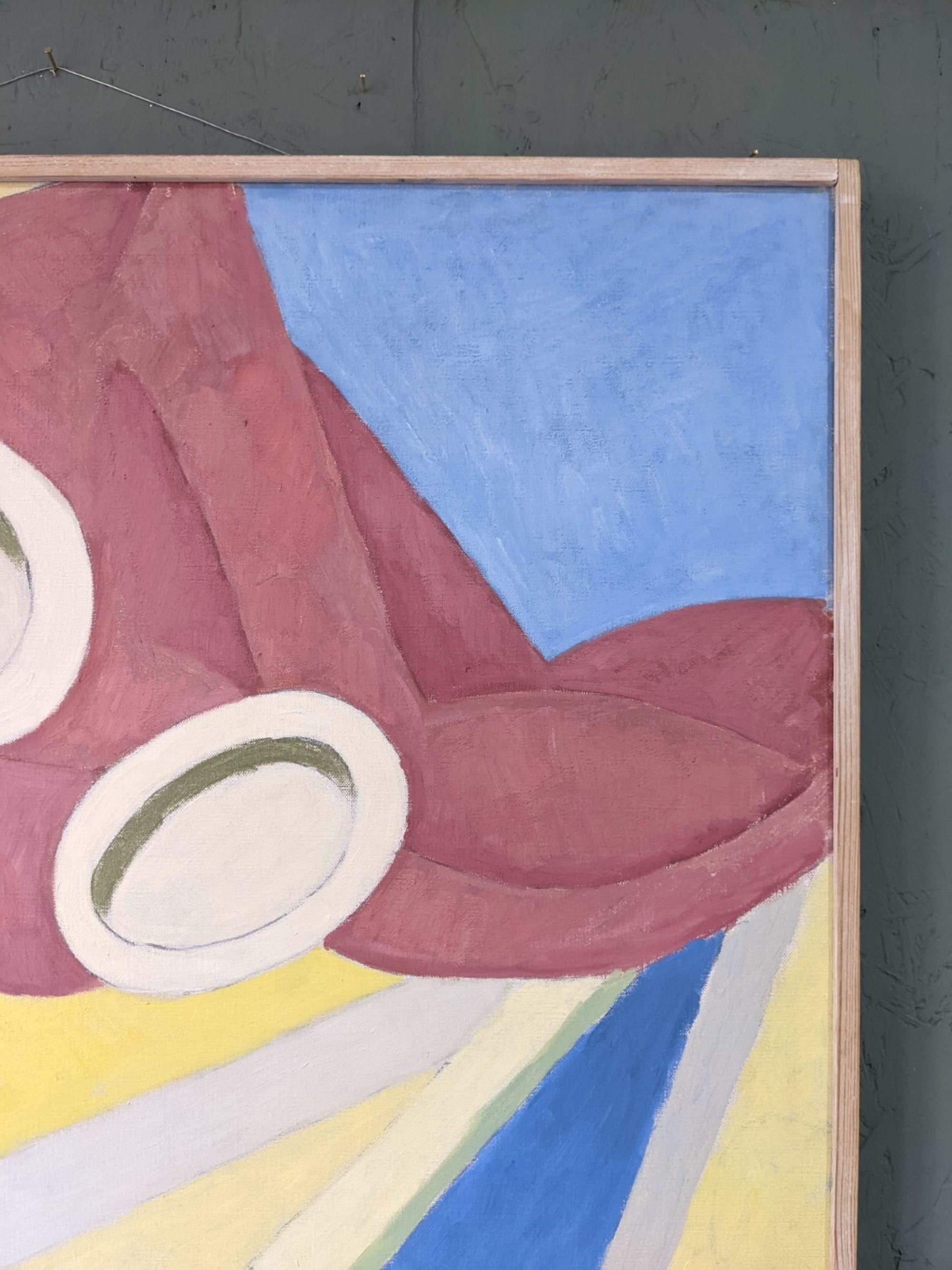 1958 Quadro ad olio svedese incorniciato Natura morta astratta di Ture Fabiansson - Piatti 3