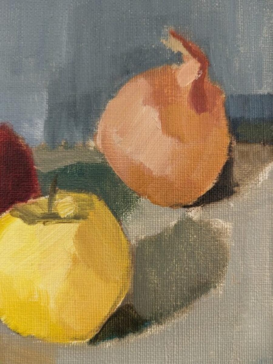 1958 Vintage Mid-Century Modern Modern Swedish Still Life Oil Painting - Three Fruit 8