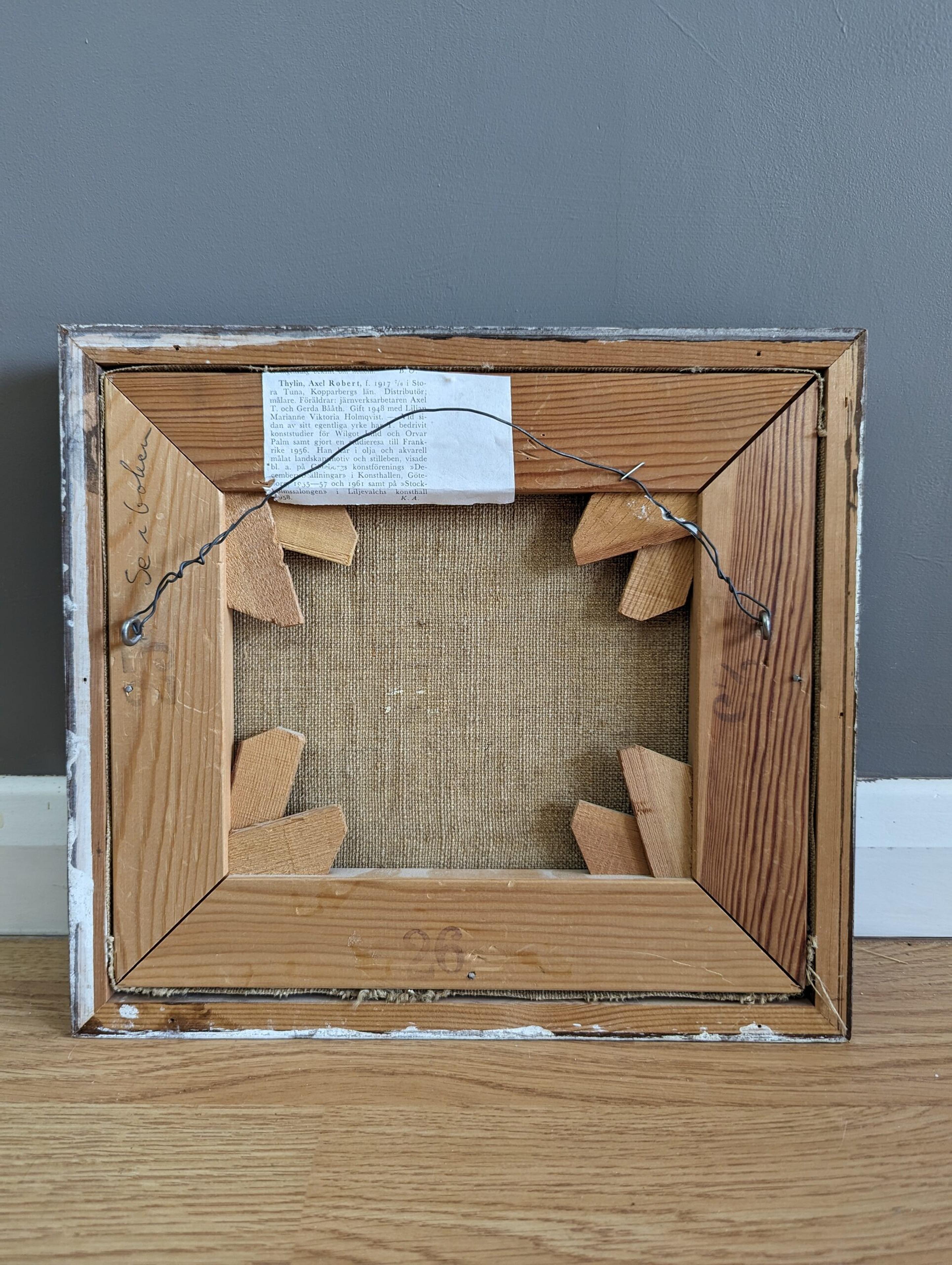 1958 Vintage Mid-Century Modern Modern Swedish Still Life Oil Painting - Three Fruit 9