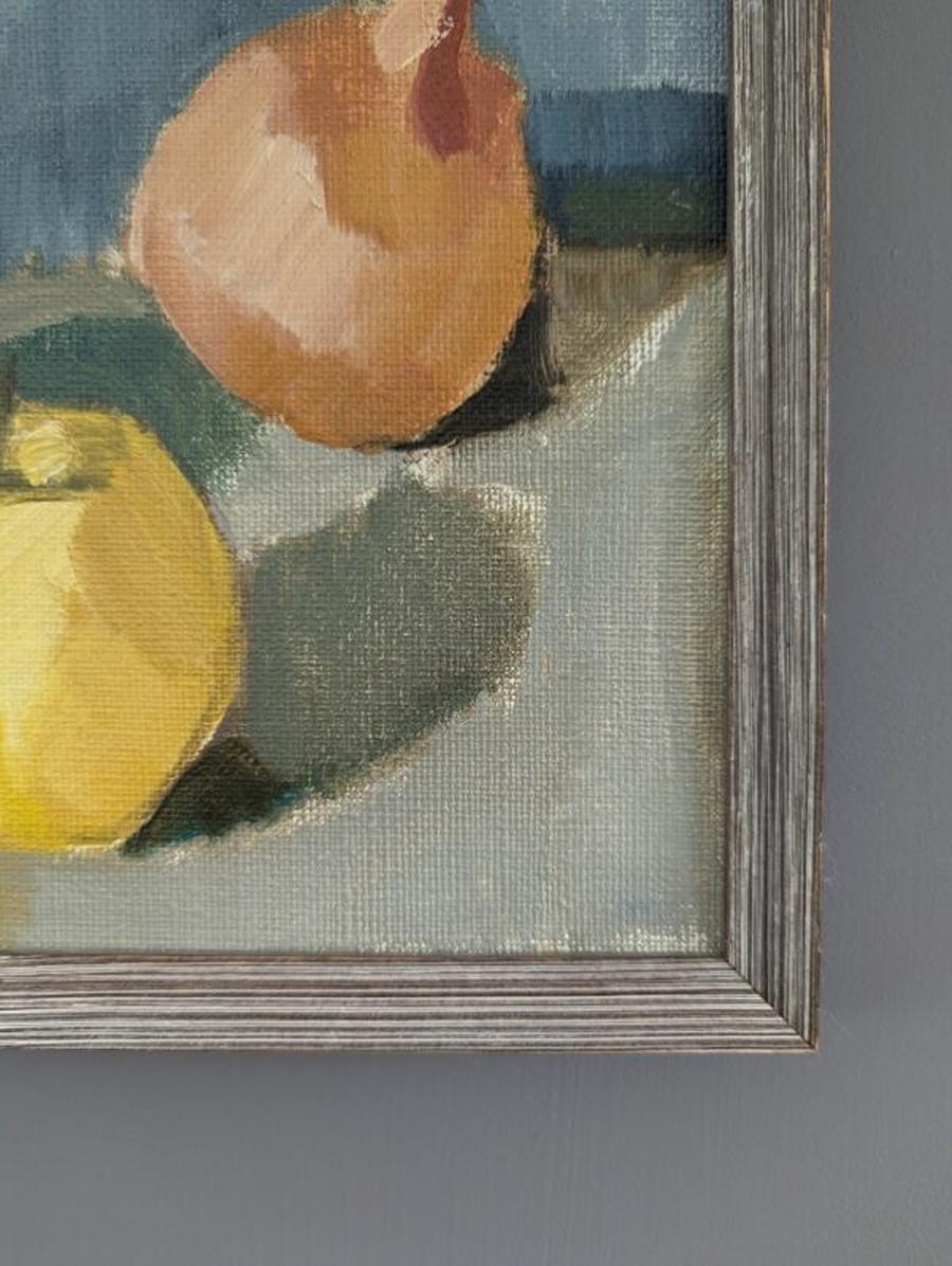 1958 Vintage Mid-Century Modern Modern Swedish Still Life Oil Painting - Three Fruit 5