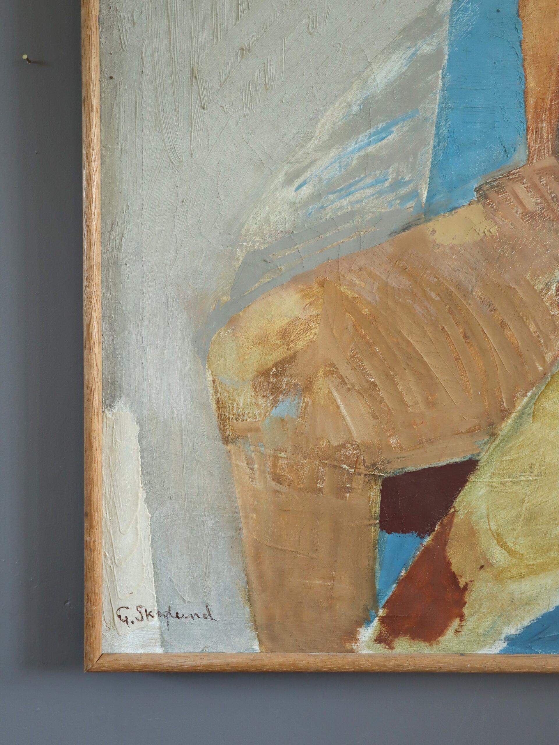 1960 Mid Century Modern Semi-Abstractative Figurative Nude Ölgemälde - Astrid im Angebot 1