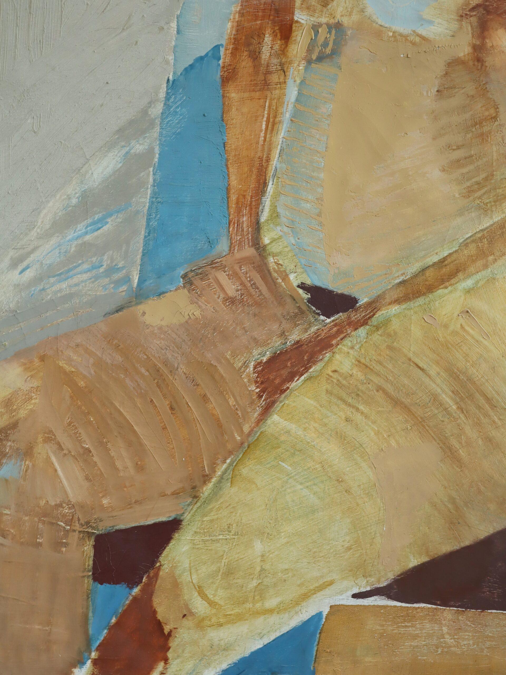 1960 Mid Century Modern Semi-Abstractative Figurative Nude Ölgemälde - Astrid im Angebot 4