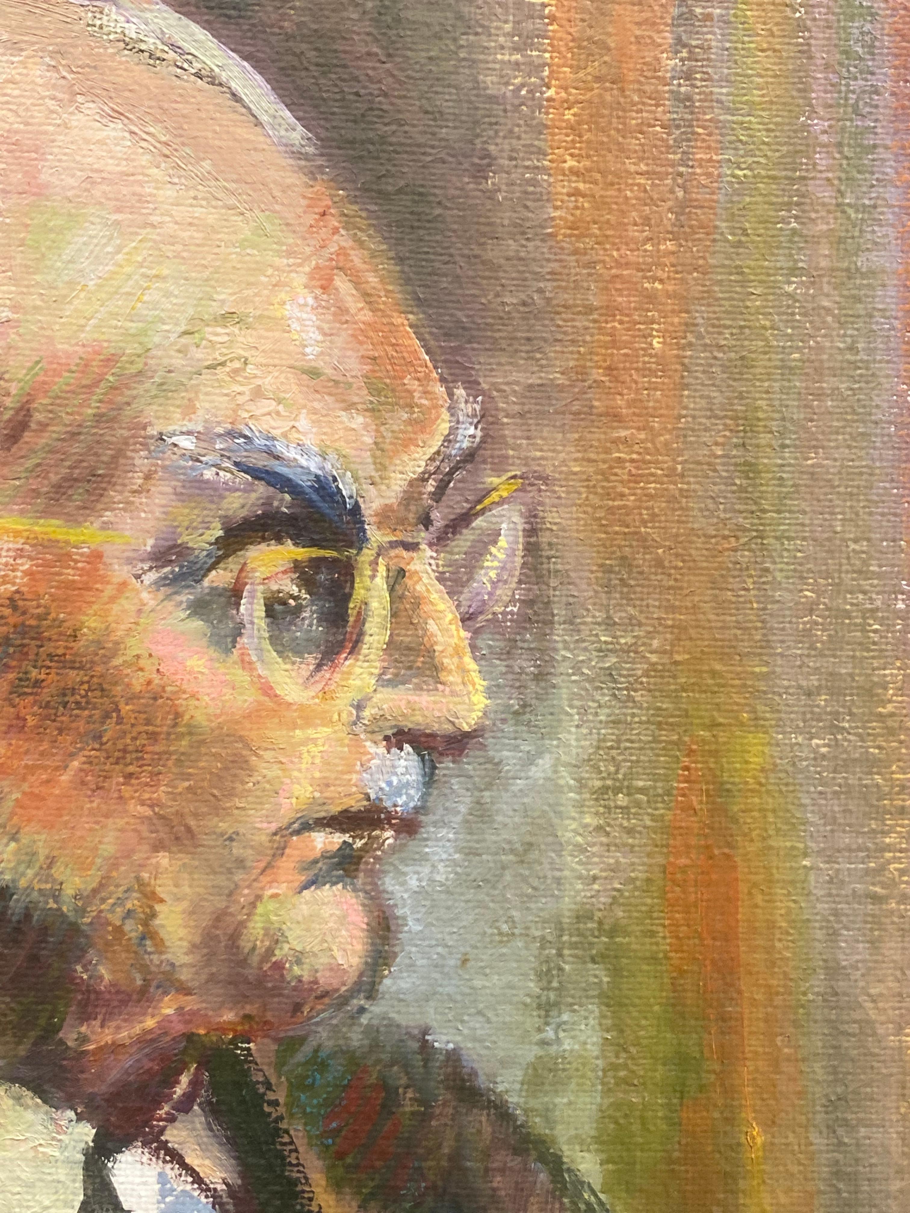 1960's British Original Oil Painting, Wise Man Portrait For Sale 3