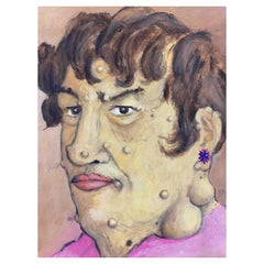 Vintage 1960's French Portrait Character Caricature