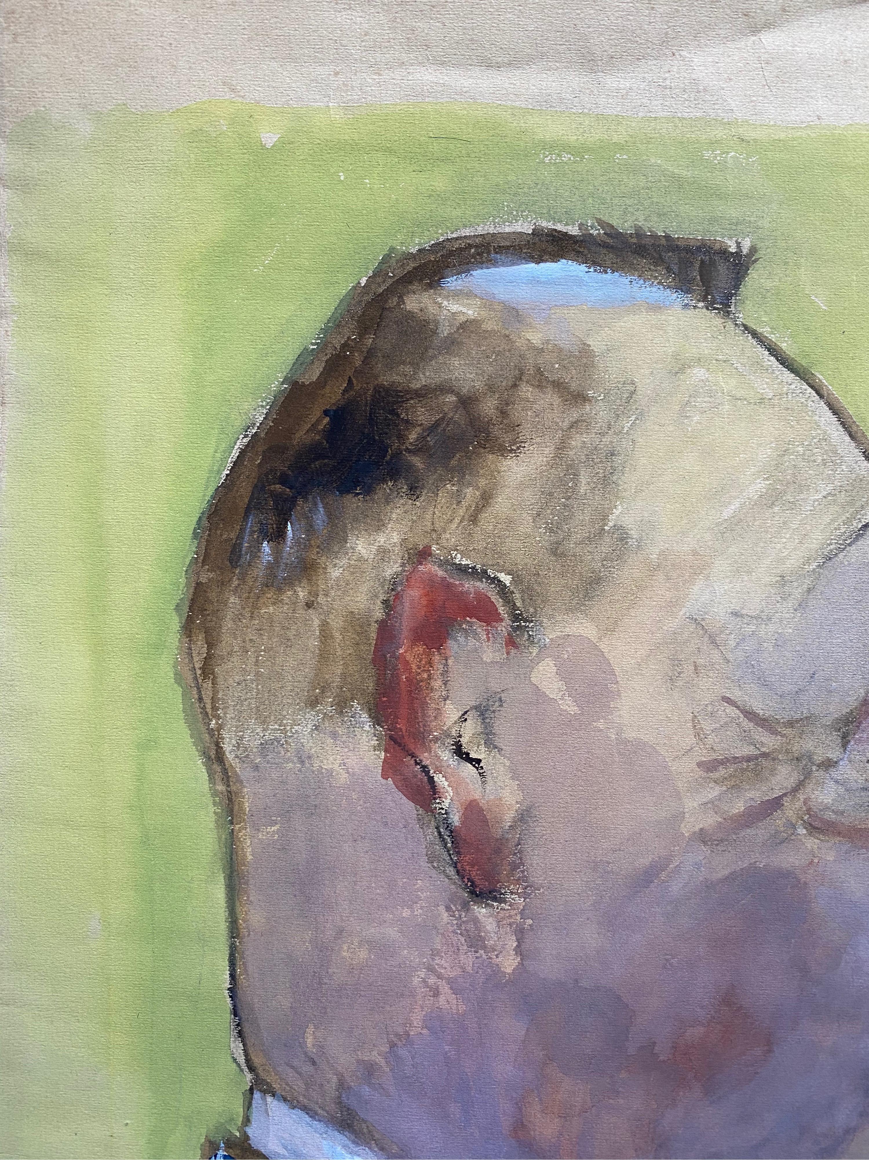 Ritratto del personaggio francese
Scuola francese, metà del XX secolo
Pittura a guazzo su carta non incorniciata
Misure: Immagine: 17,75 x 11,75 pollici


Ritratto francese superbamente decorato degli anni '60. Ideale per molti interni! Così