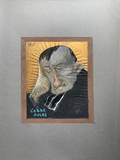 1960's French Portrait Clerical Man Caricature