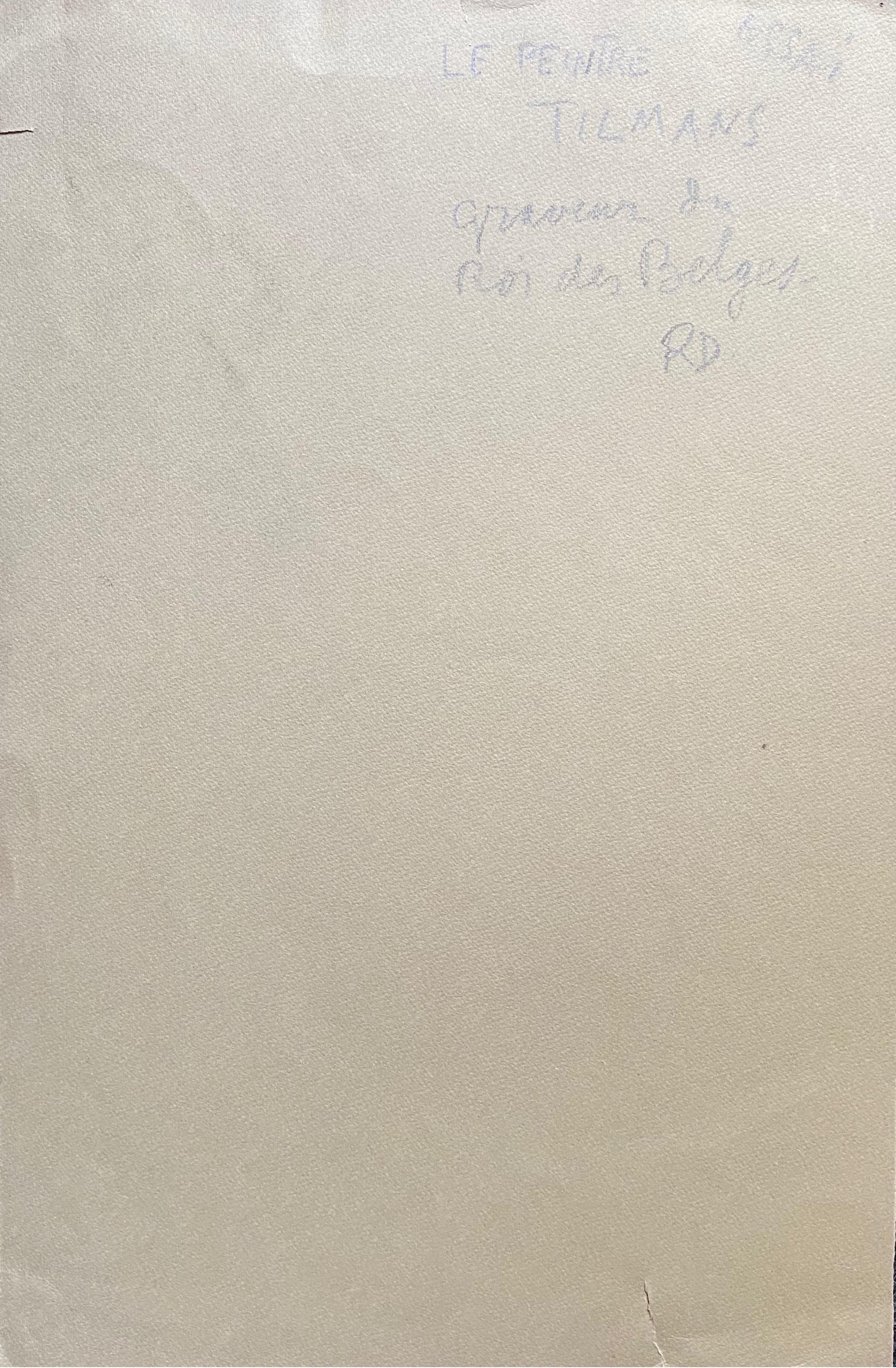 1960's Retrato Francés Anciano con Bolígrafo - Caricatura en venta 1