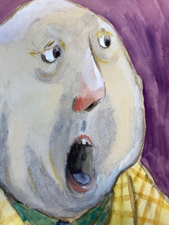 1960's Französisch Porträt Kiefer gesunken Mann Karikatur