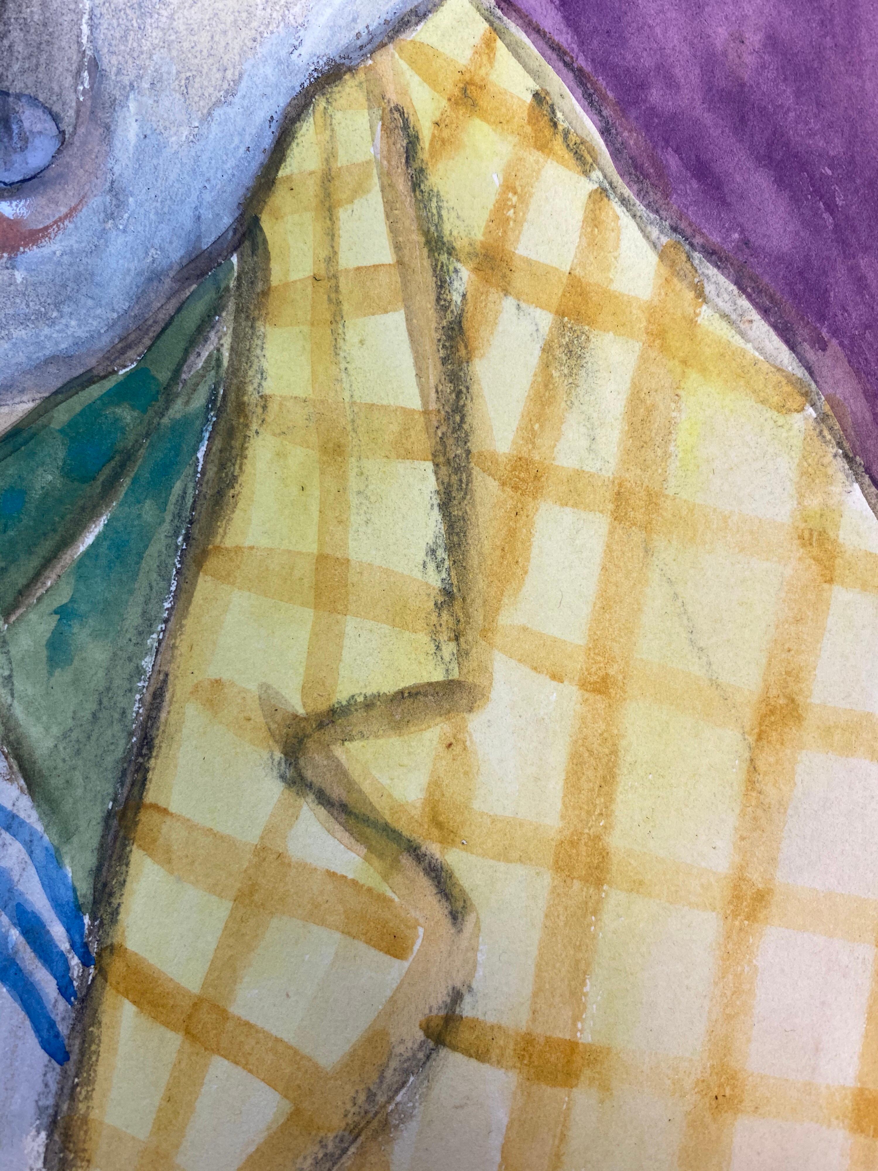 Retrato de un personaje francés
Escuela francesa, mediados del siglo XX
Pintura gouache sobre papel sin enmarcar
firmado esquina inferior 
Imagen : 12,5 x 9,75 pulgadas



Cuadro retrato francés de los años 60 magníficamente decorado. ¡Ideal para