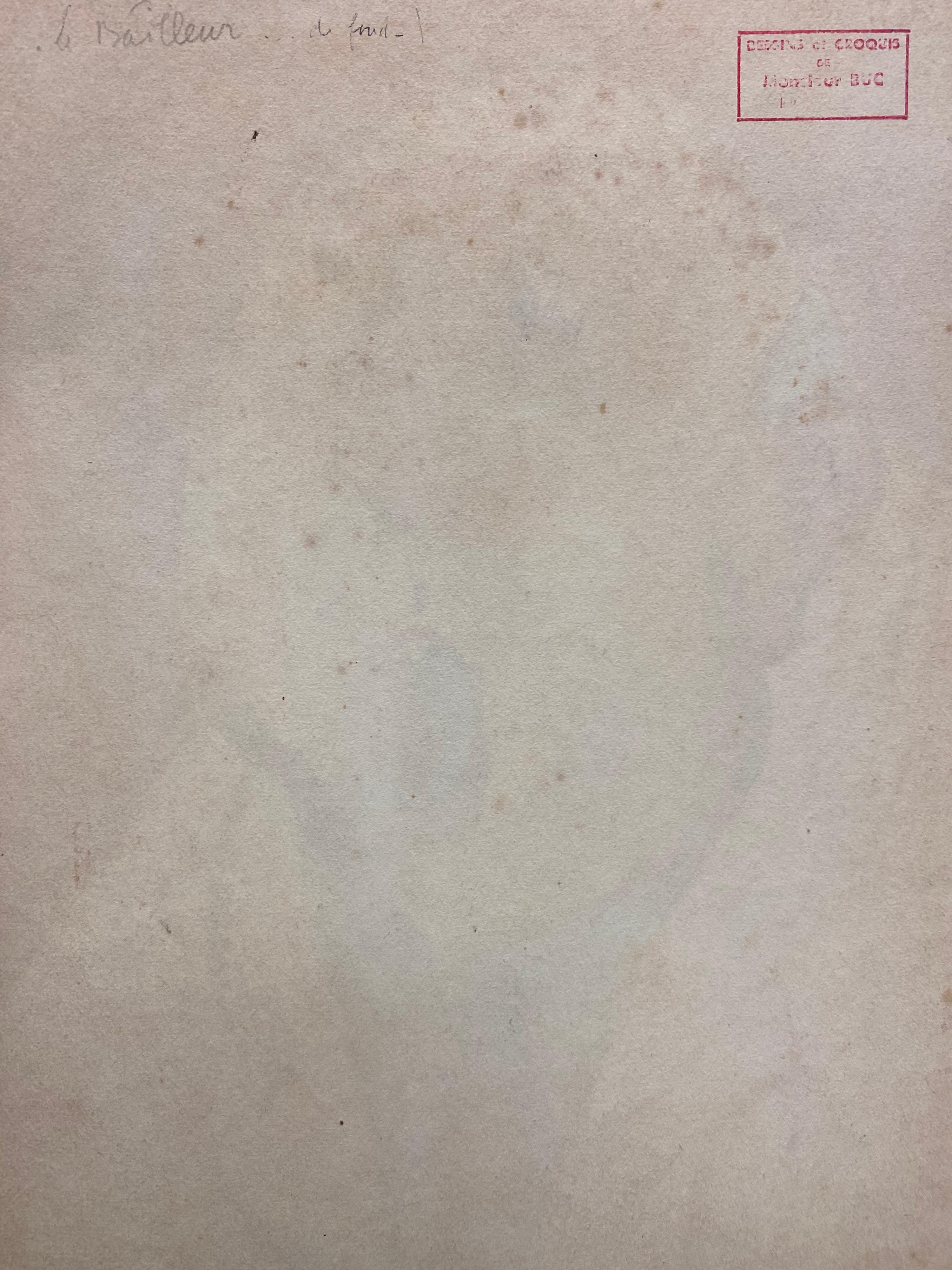 Retrato francés de los años 60 Caricatura de hombre con la mandíbula caída en venta 2
