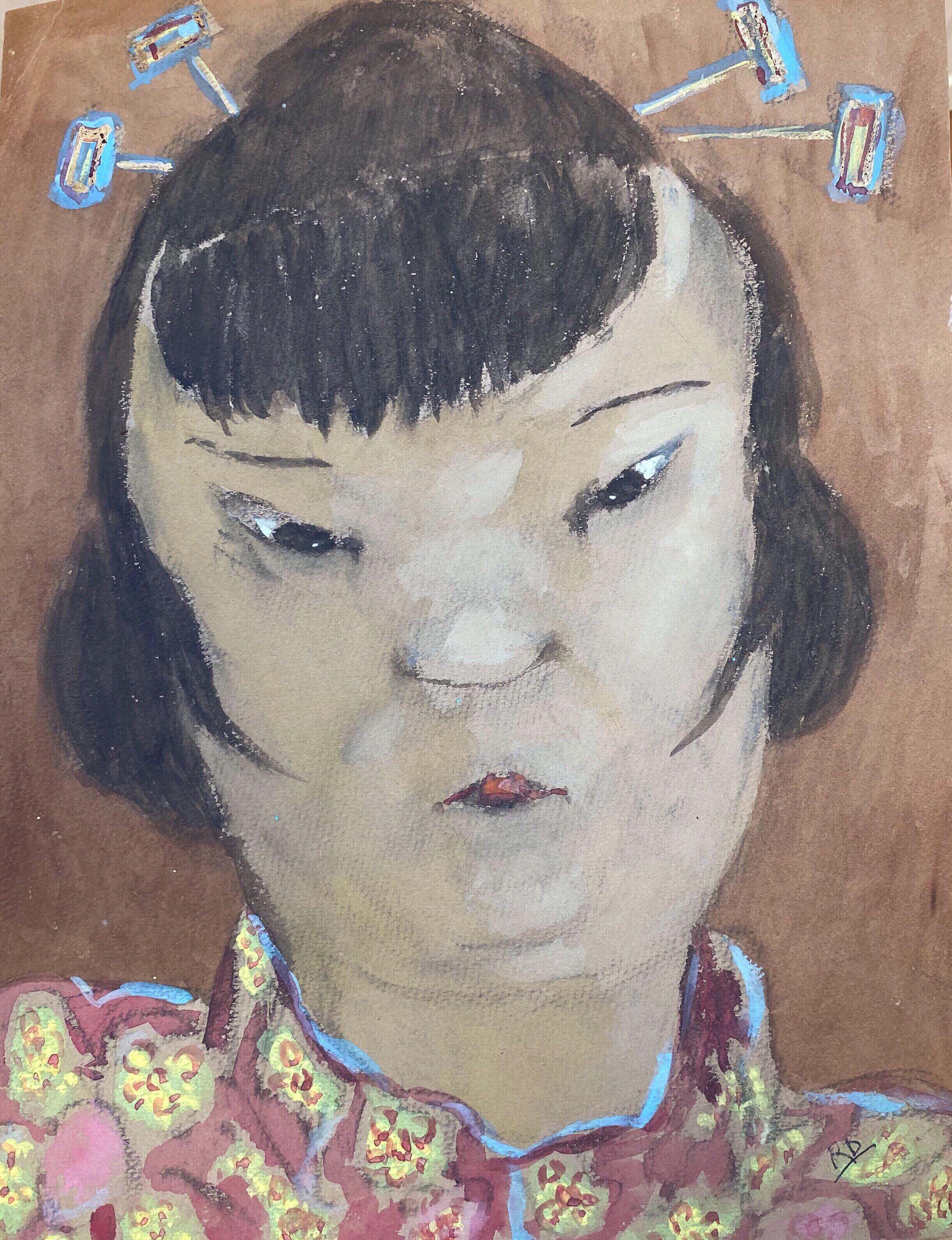 Portrait d'une femme orientale des années 1960, portrait français