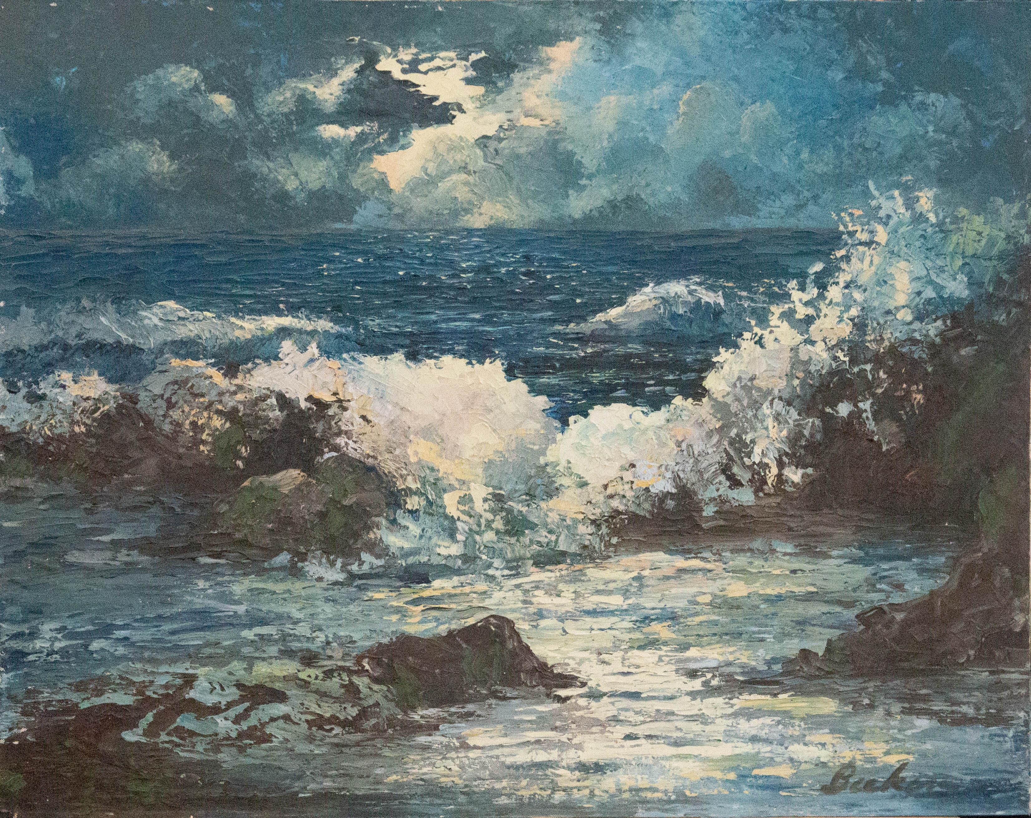 1961 Oil - Splashing Waves 1