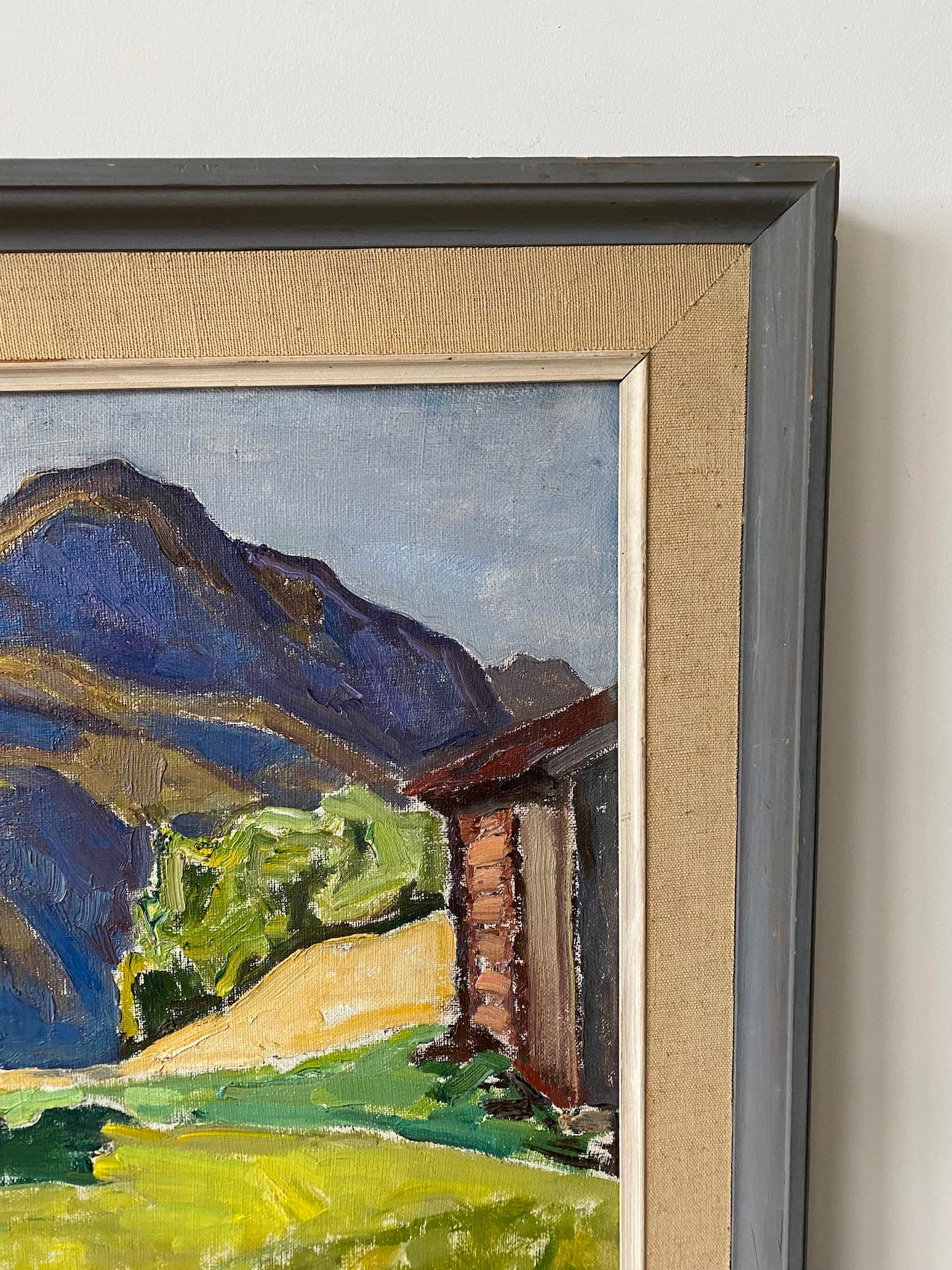 1961 Vintage Mid-Century Expressionist Framed Landscape Oil Painting - Åmotsdal 7