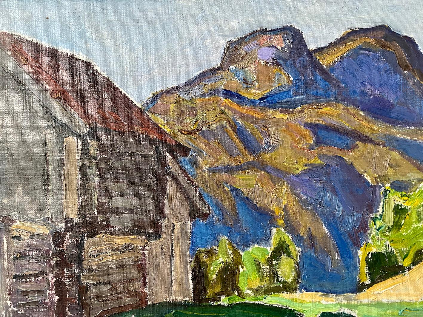 1961 Vintage Mid-Century Expressionist Framed Landscape Oil Painting - Åmotsdal 1
