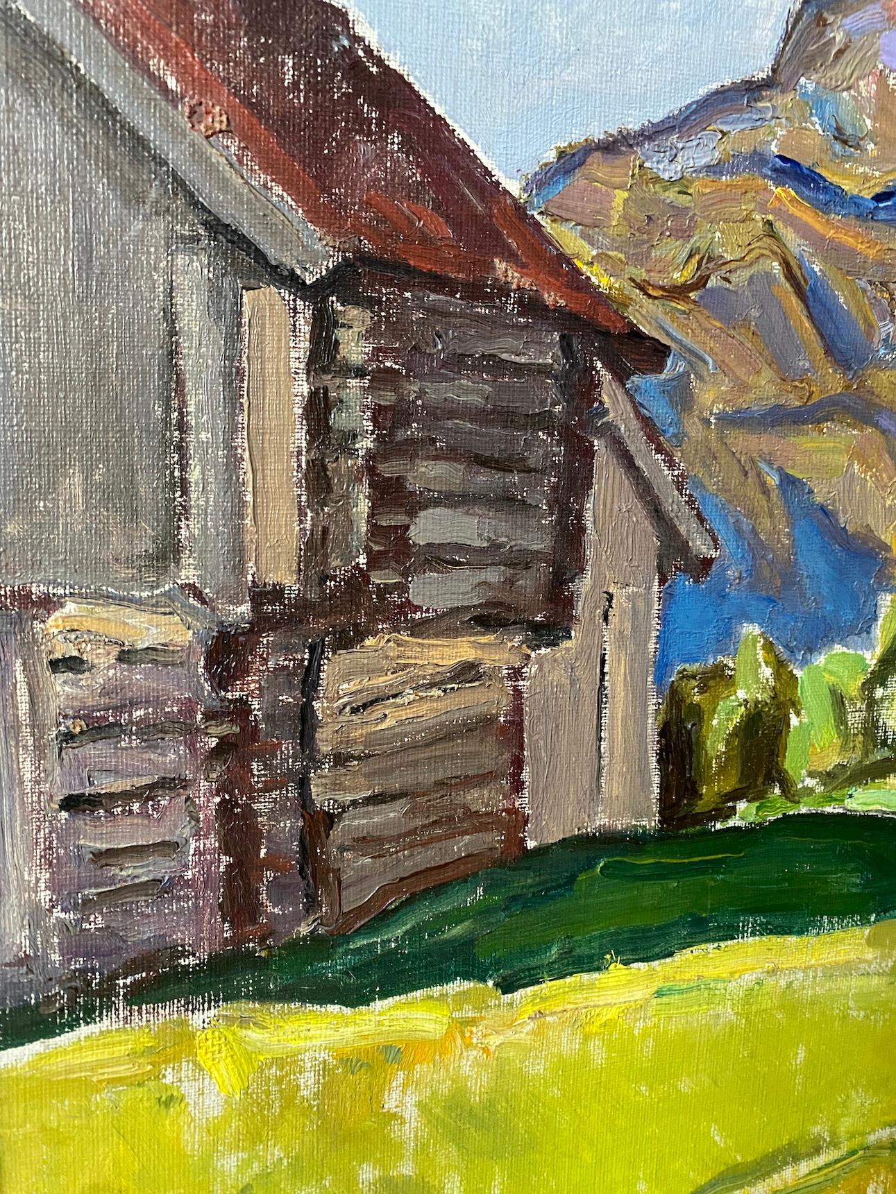 1961 Vintage Mid-Century Expressionist Framed Landscape Oil Painting - Åmotsdal 2