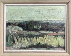 1962 Vintage Modernist Style Framed Abstract Landscape Oil Painting - In Nature