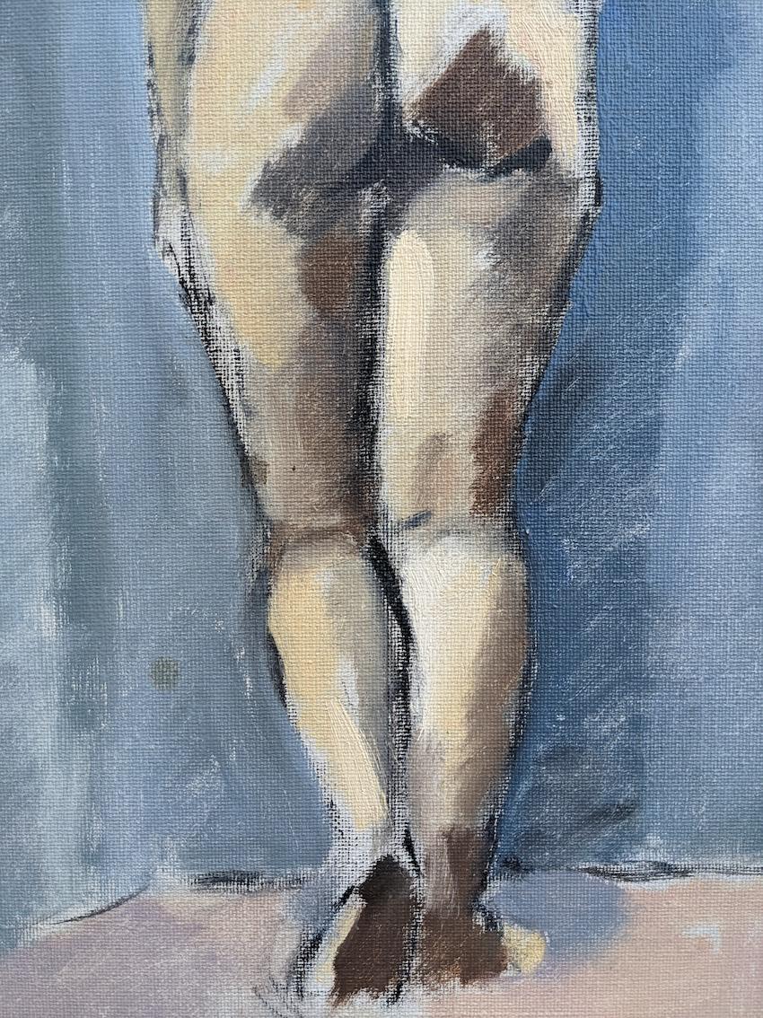 1964 Modernist Figurative Framed Art Oil Painting - Study of a Standing Nude 1