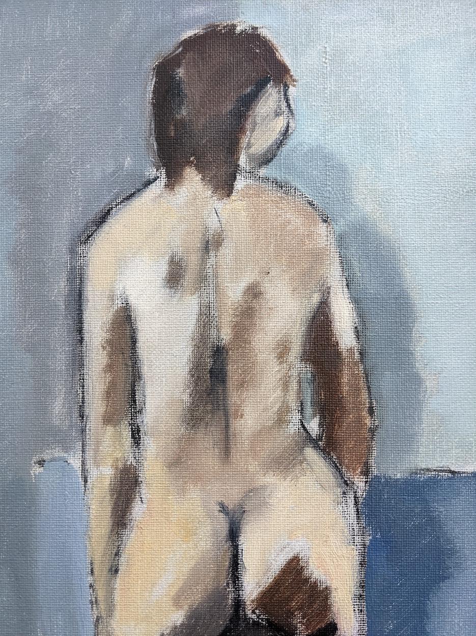 1964 Modernist Figurative Framed Art Oil Painting - Study of a Standing Nude 2