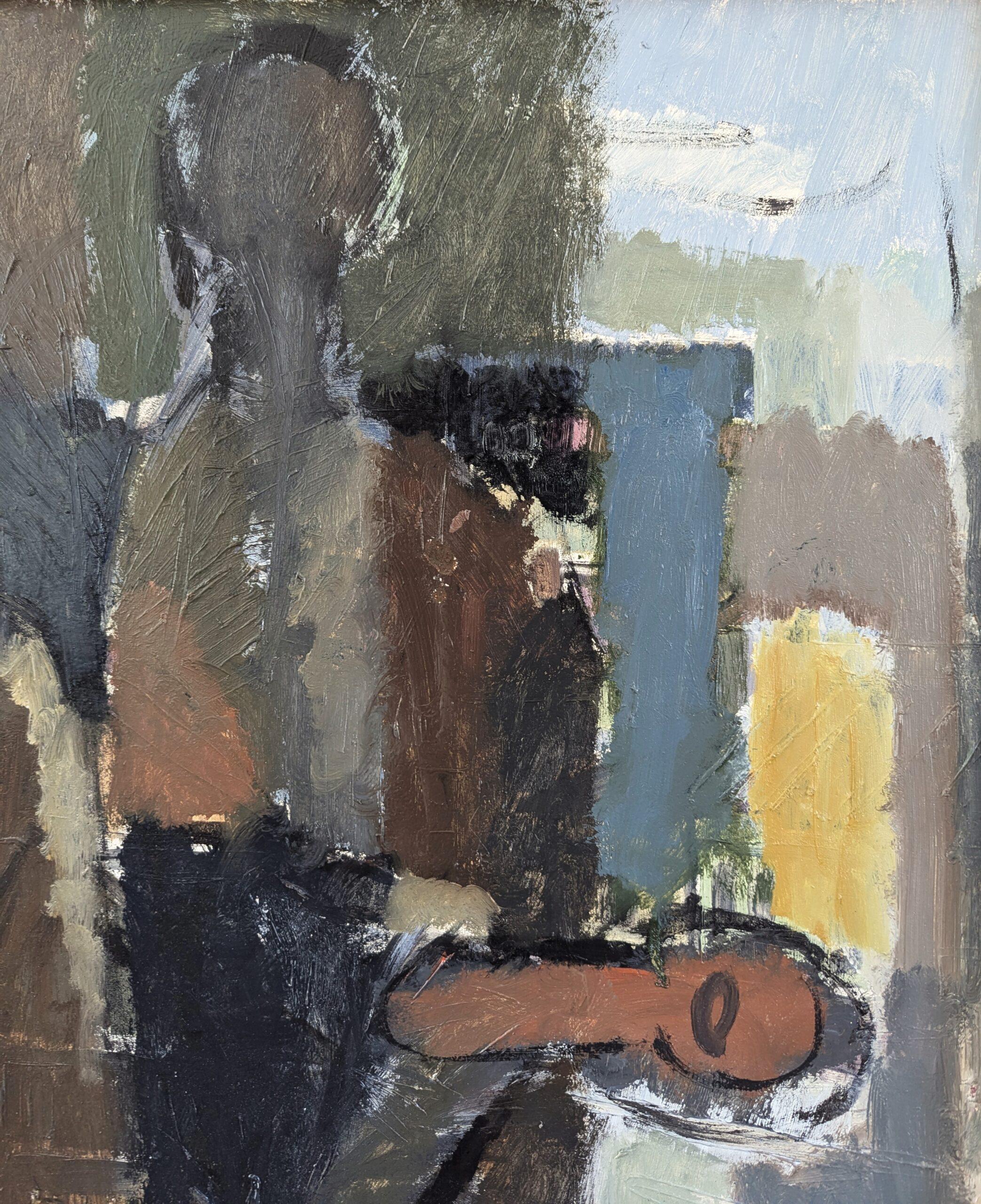 1964 Vintage Mid-Century Abstract Figurative Oil Painting - Fragments of Being 6
