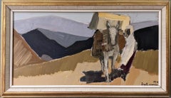 1964 Vintage Mid-Century Swedish Landscape Oil Painting - In the Desert