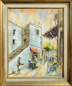 Vintage 1966 North African Street Scene by Mystery Artist