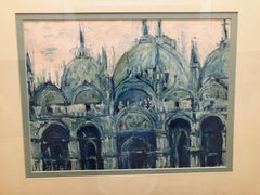 Peinture italienne mystérieuse de Venise, 1968 