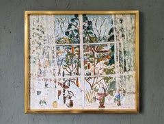 1969 Vintage Mid Century Swedish Framed Interior Oil Painting - Picturesque