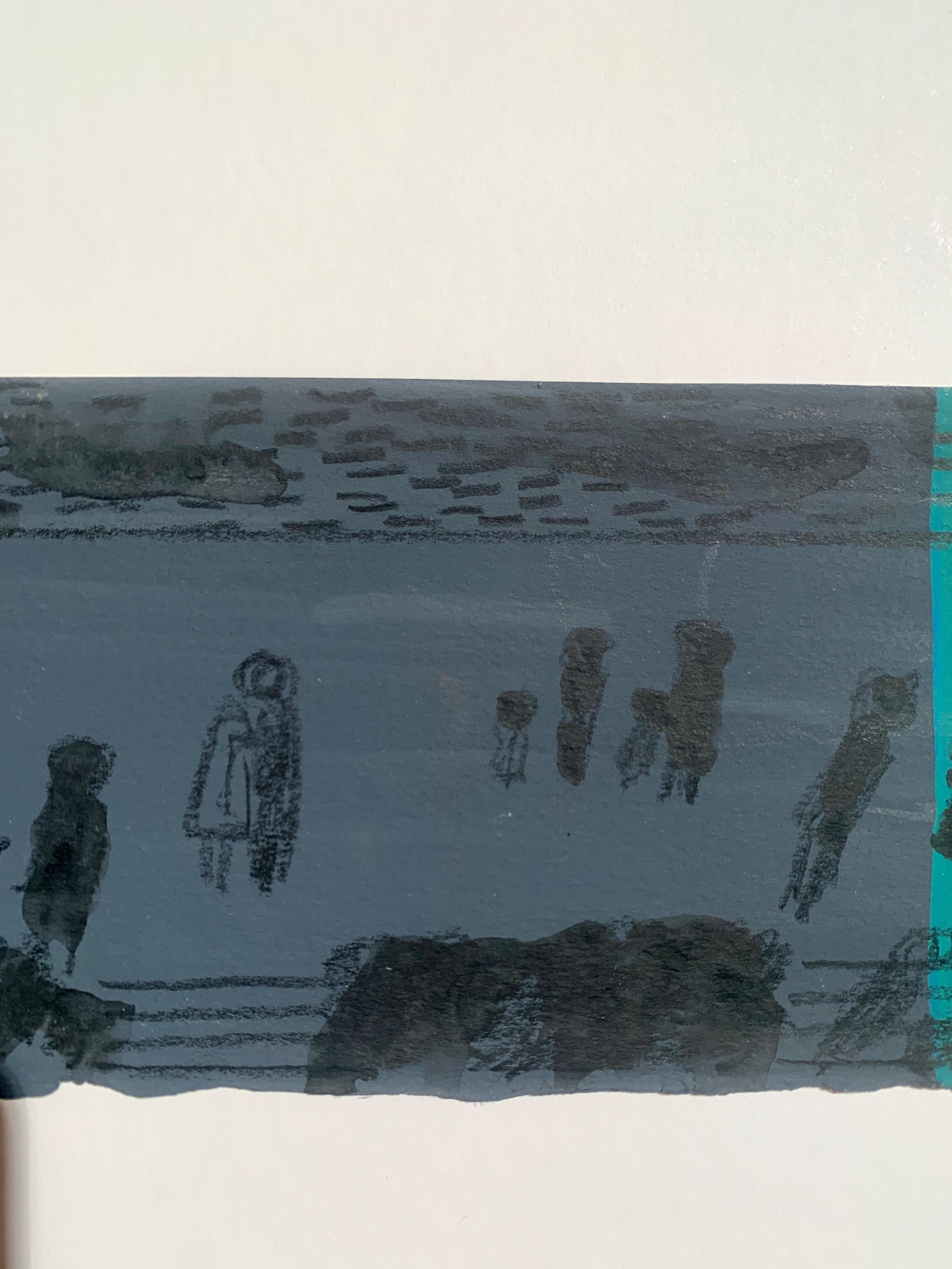 Pittura astratta di paesaggio degli anni '70 