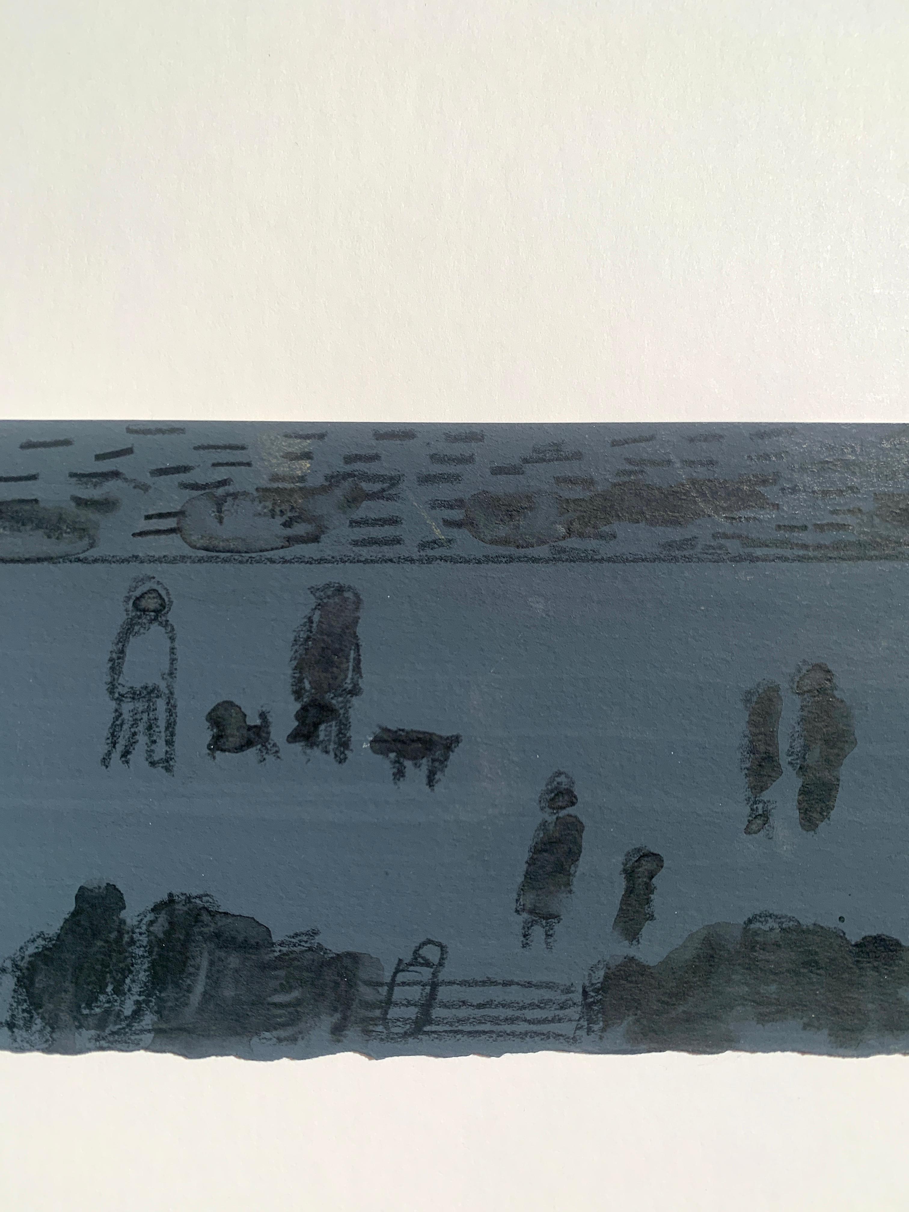 Pittura astratta di paesaggio degli anni '70 