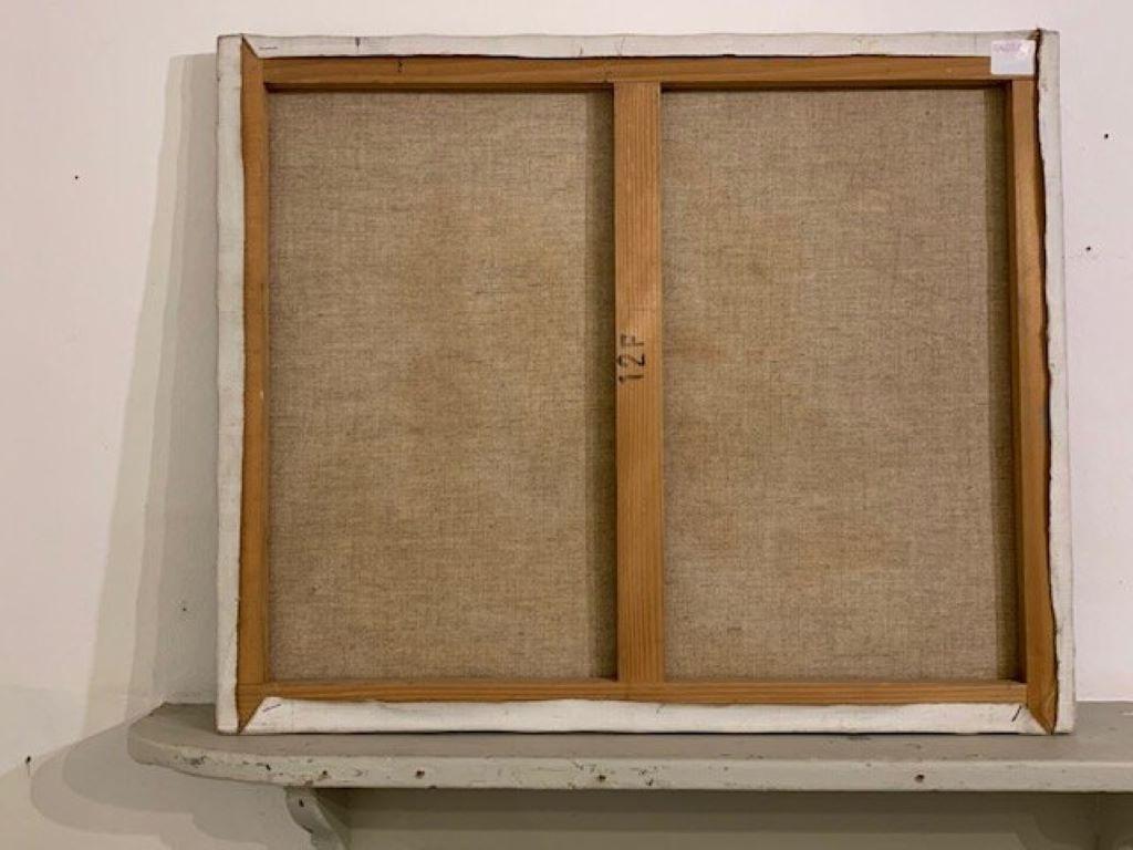 Pittura ad olio su tela astratta francese del 1970 firmata in vendita 1