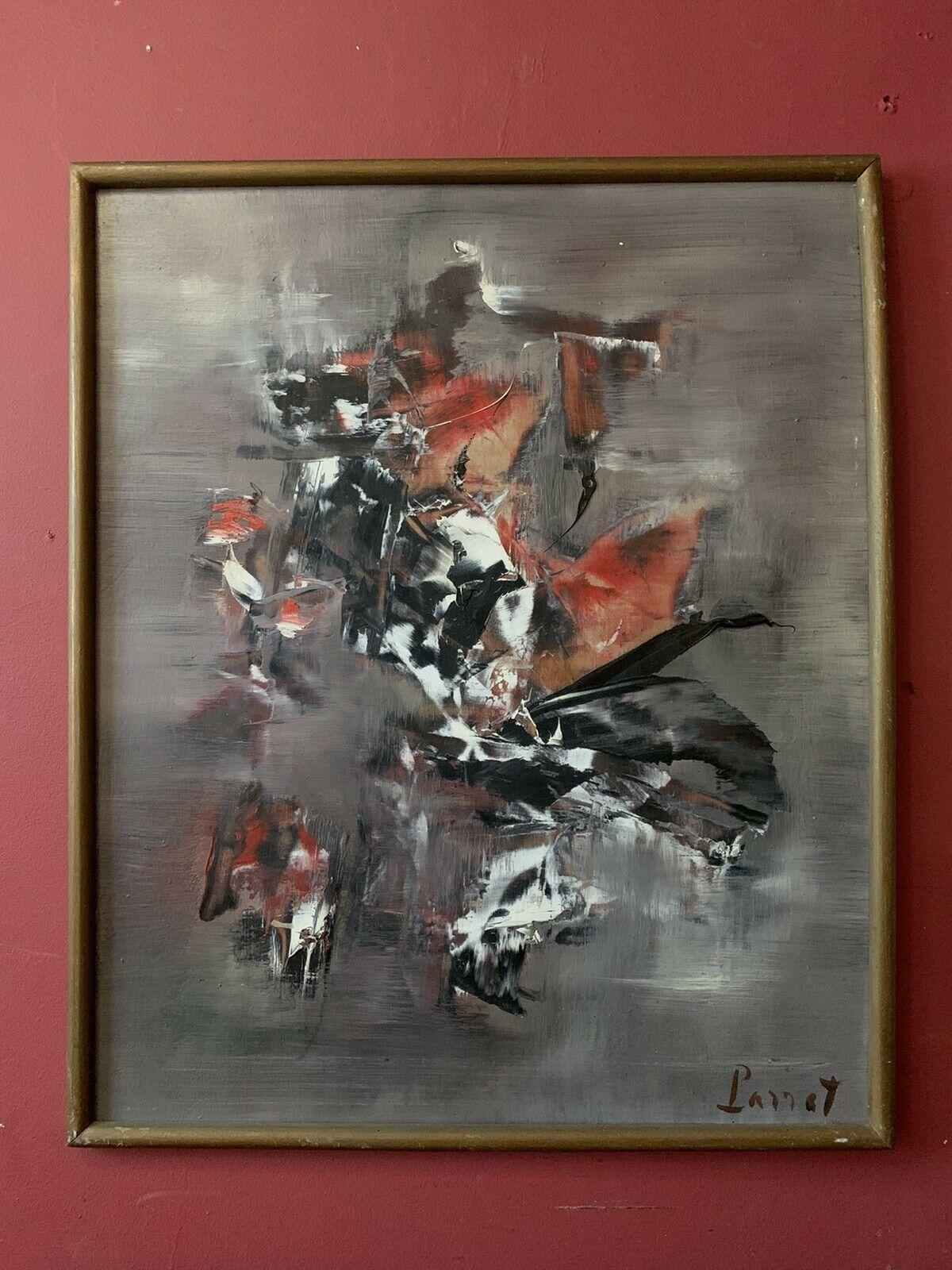 GRANDE PITTURA AD OLIO FRANCESE ASSTRATTA FIRMATA DEGLI ANNI '70 - DRAMMATICHE SFUMATURE DI COLORE - Painting di Unknown