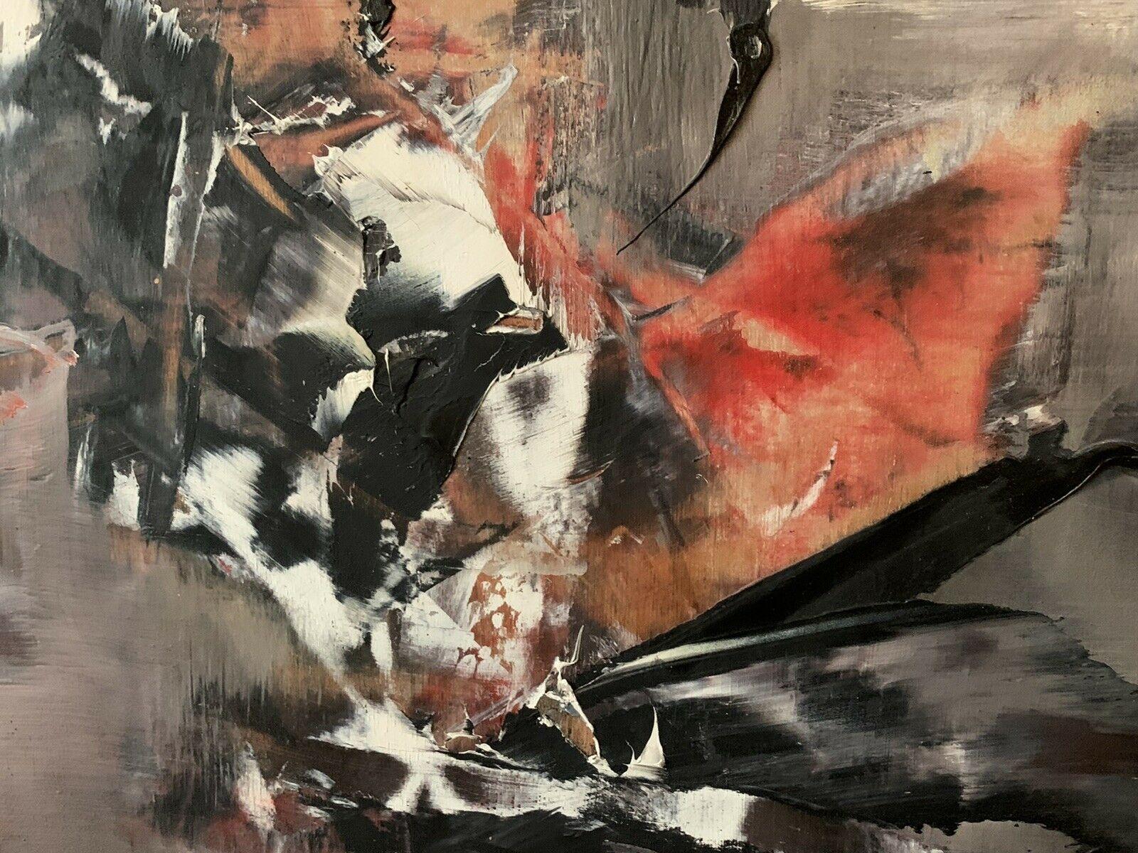 GRANDE PITTURA AD OLIO FRANCESE ASSTRATTA FIRMATA DEGLI ANNI '70 - DRAMMATICHE SFUMATURE DI COLORE 1