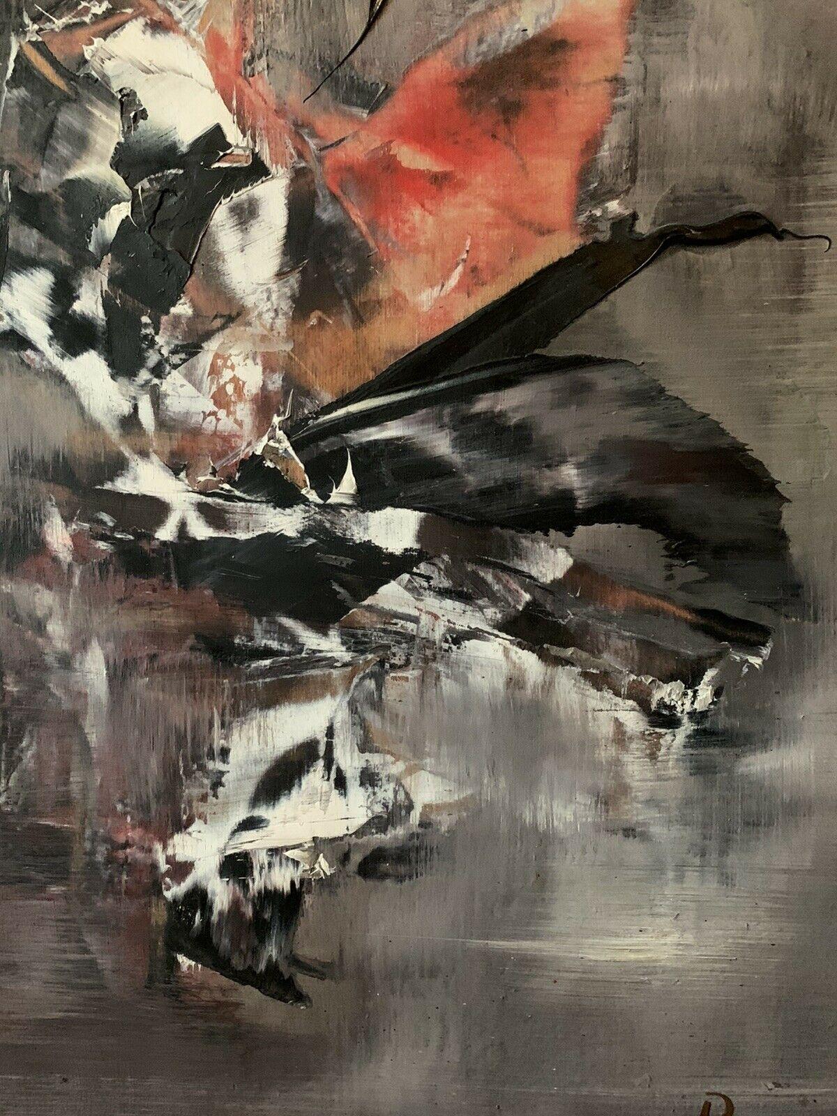 GRANDE PITTURA AD OLIO FRANCESE ASSTRATTA FIRMATA DEGLI ANNI '70 - DRAMMATICHE SFUMATURE DI COLORE 4