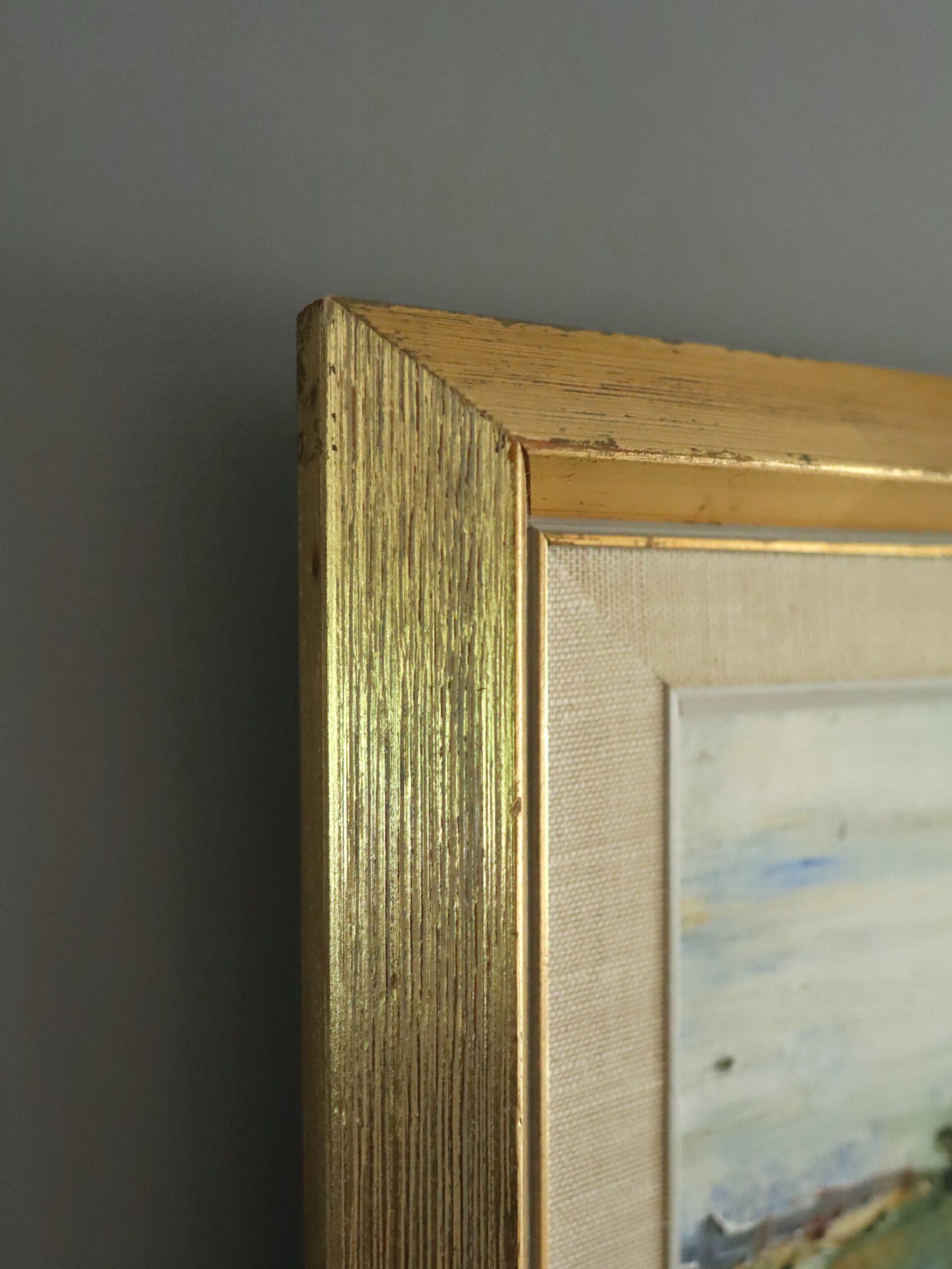 1972 Modernist Swedish Abstract Landscape Oil Painting - Fields in Late Summer im Angebot 7