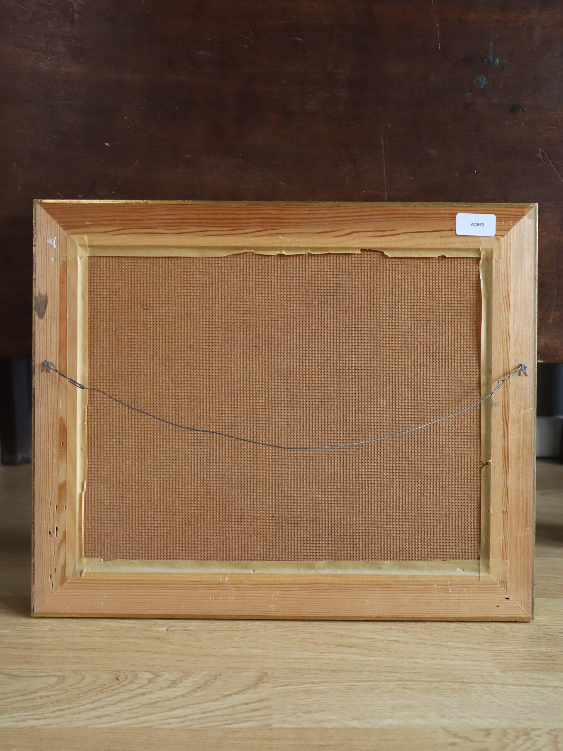 1972 Modernist Swedish Abstract Landscape Oil Painting - Fields in Late Summer im Angebot 9