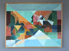 1972 Modernist Swedish Abstract Landscape Oil Painting - Fragments of a Day