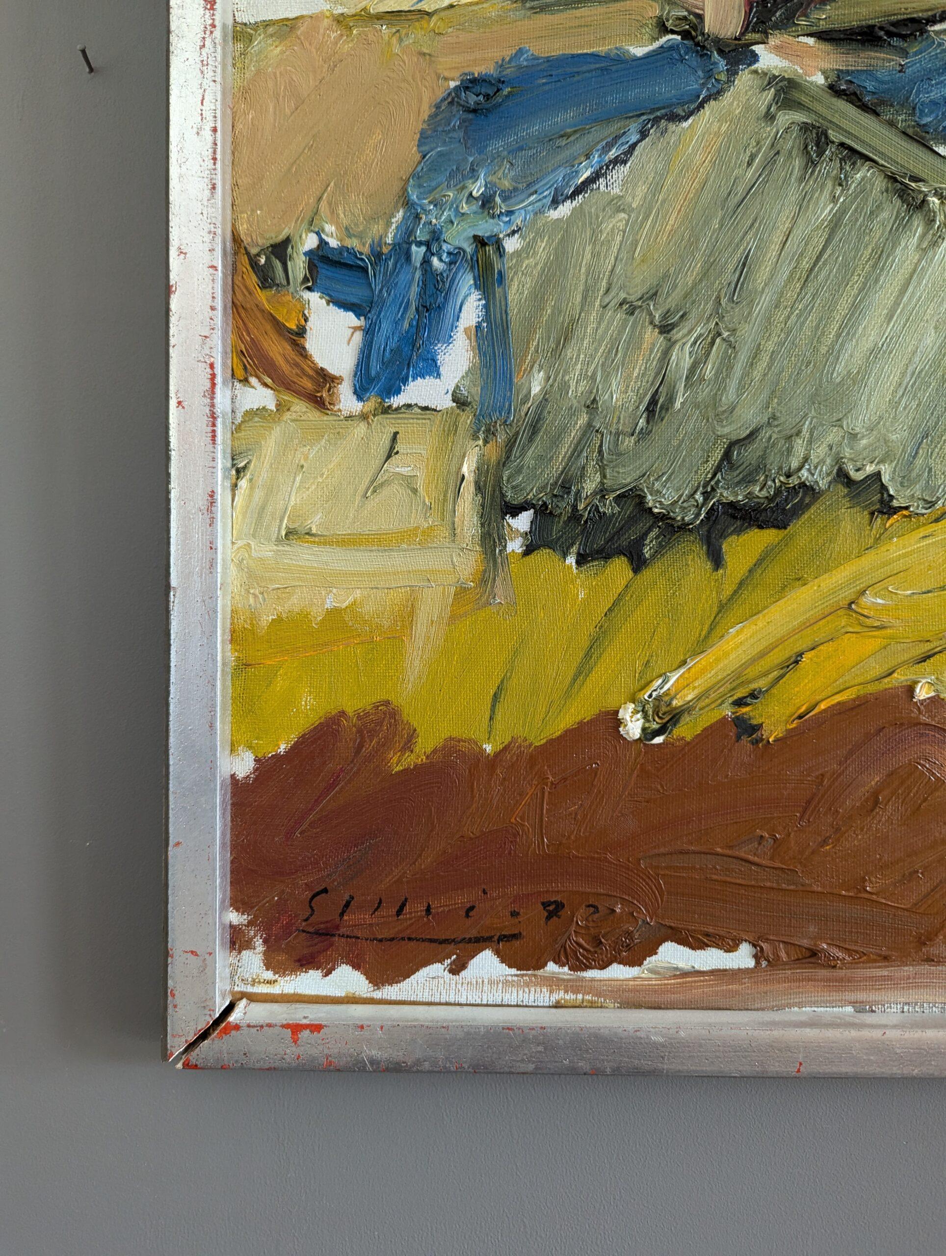 Peinture à l'huile abstraite moderne du milieu du siècle dernier, Ebullient, 1972 en vente 1