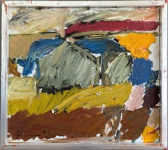 1972 Vintage Mid-Century Modern Pittura ad olio astratta con cornice - Ebullient