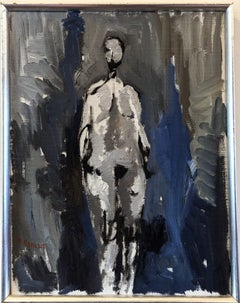 1973 Vintage By, pittura ad olio svedese di nudo incorniciata - Nell'ombra