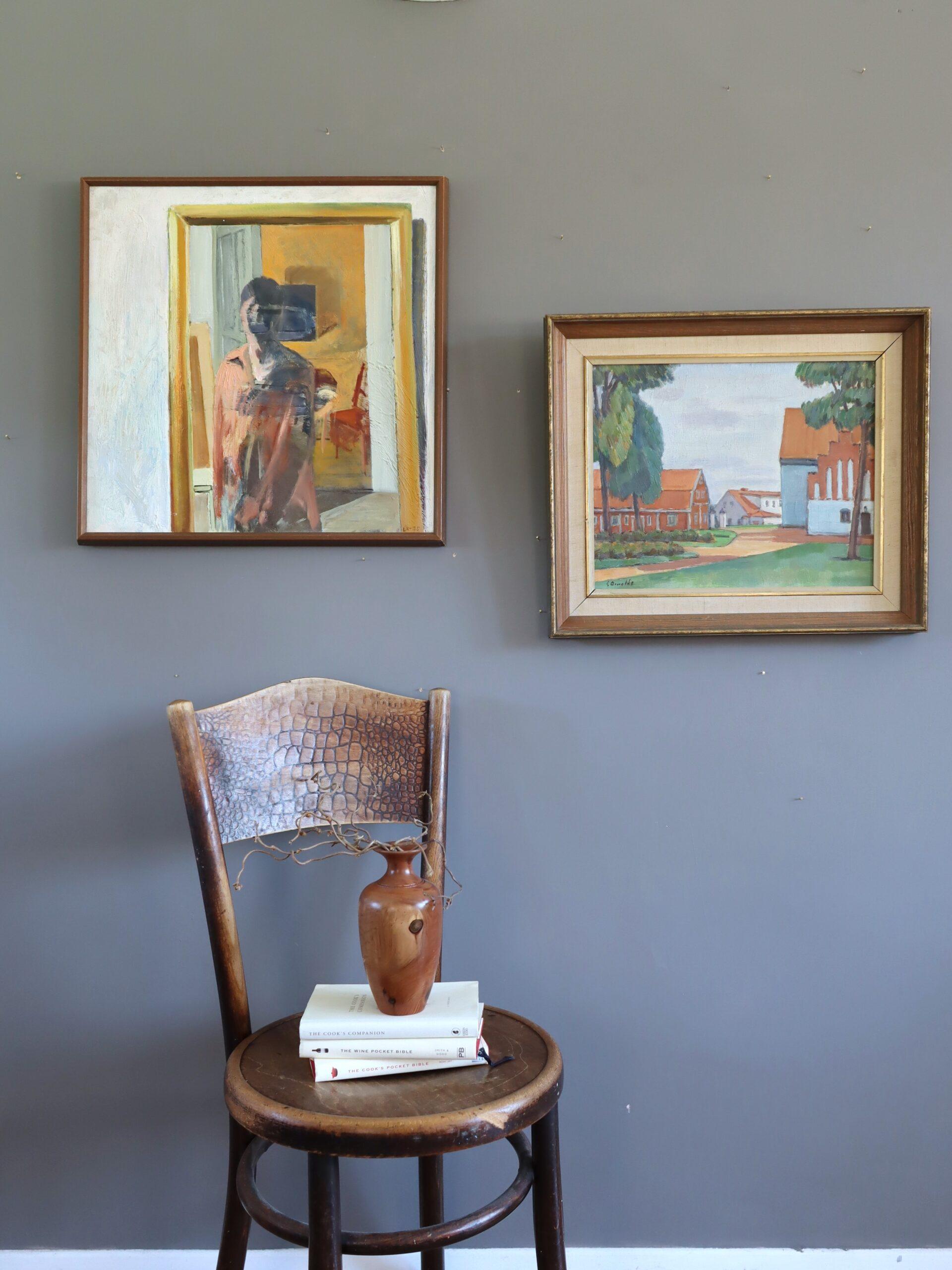 1975 Modernist Vintage Original Figurative Oil Painting - What the Mirror Saw For Sale 10