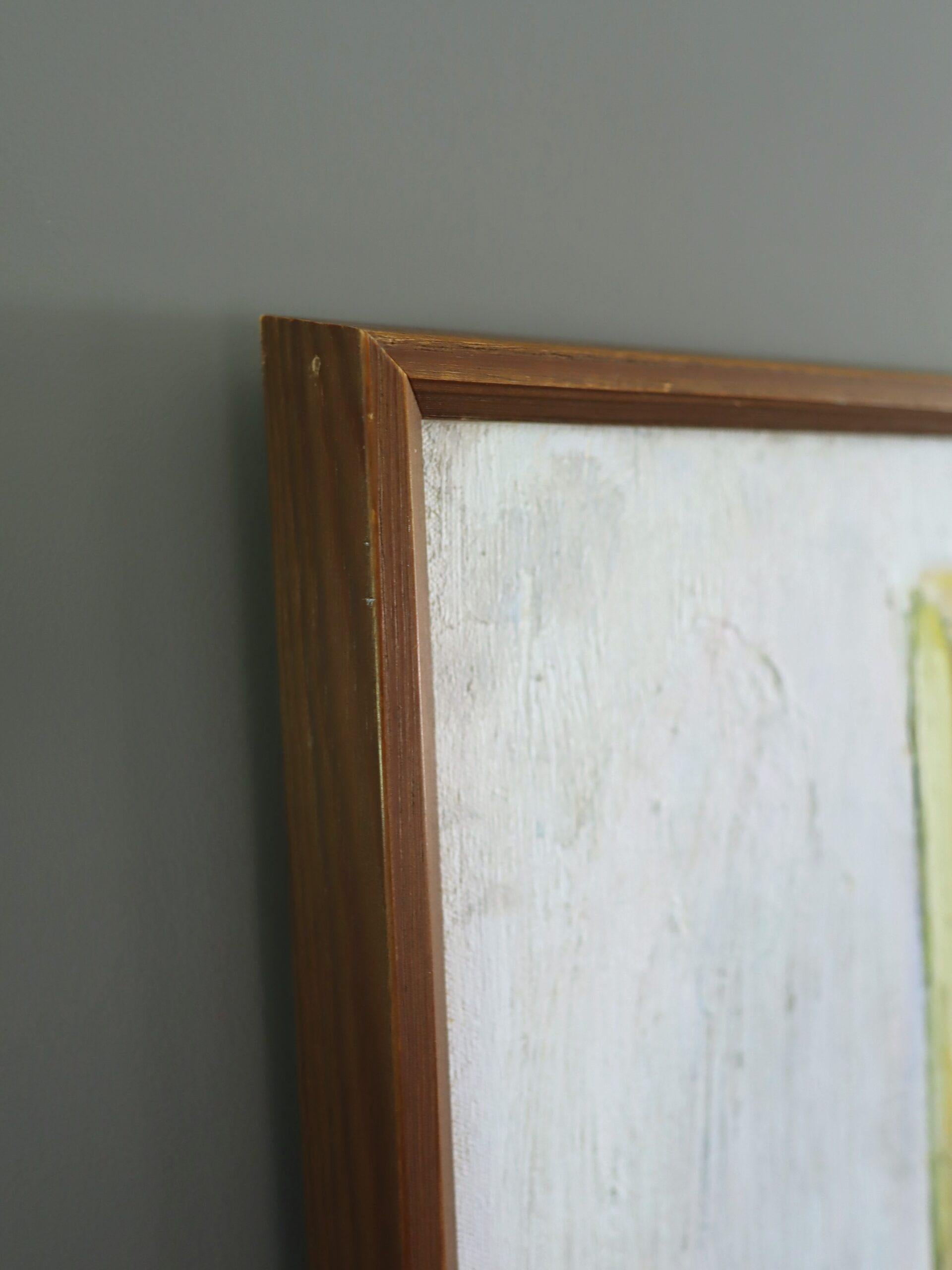 1975 Modernist Vintage Original Figurative Oil Painting - What the Mirror Saw For Sale 5