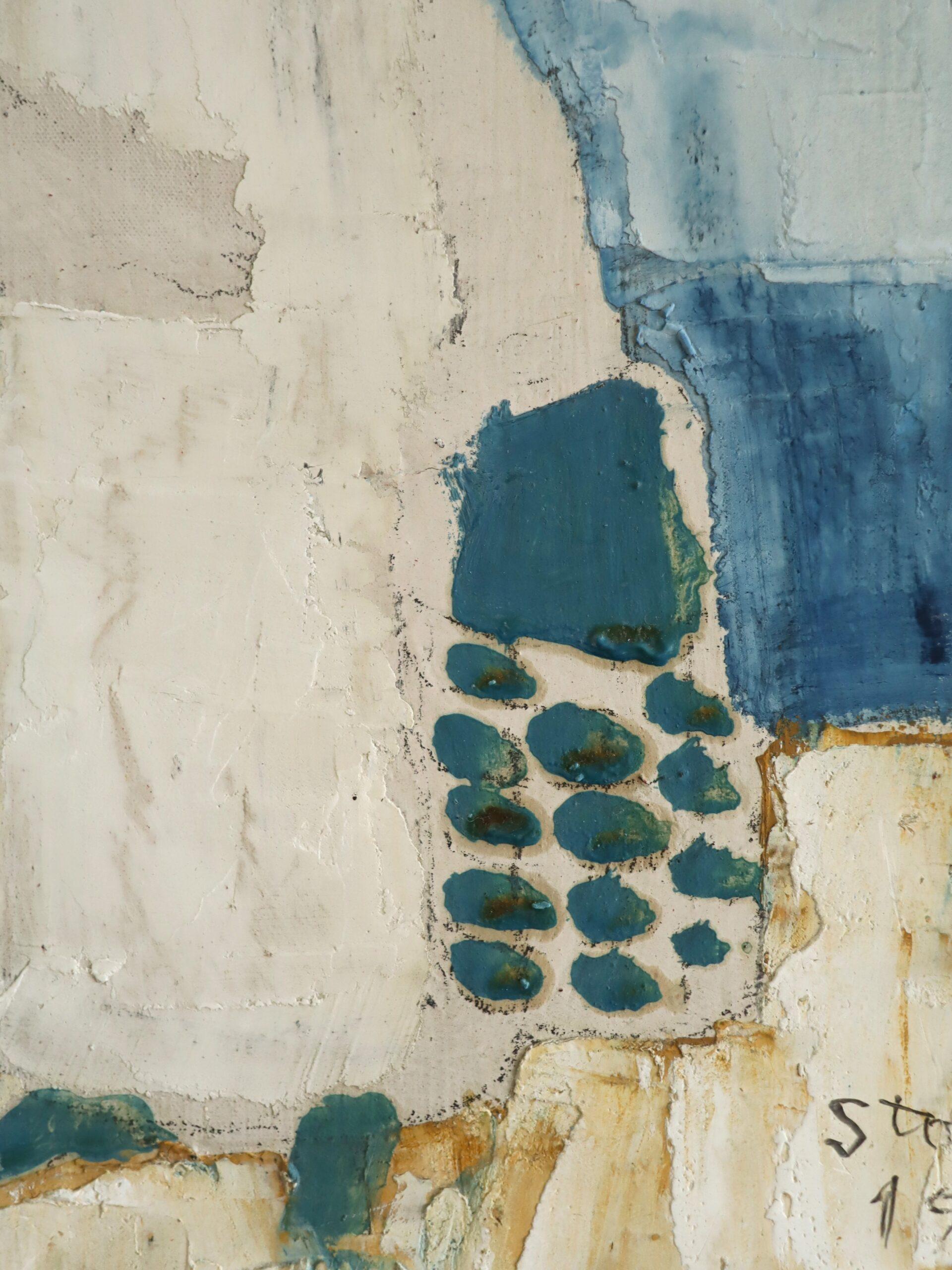 1976 Modernist Vintage Mini Swedish Figurative Oil Painting - Seaside Stroll For Sale 9
